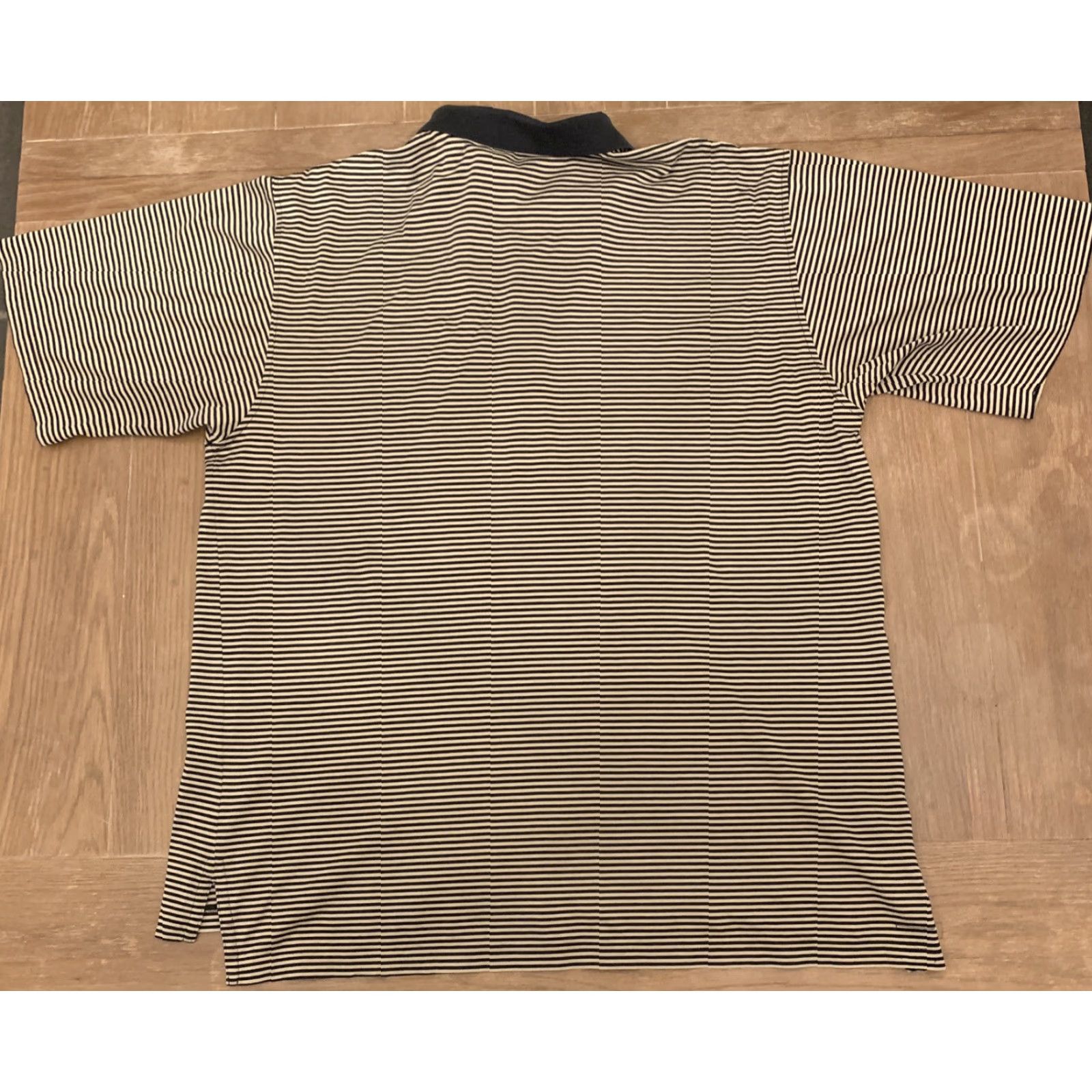 Peter Millar Peter Millar Polo Shirt Blue White Striped XL Mens Short Sleeve Collared Button-Down Performance Golf Breathable Moisture Wicking Easy Care Size US XL / EU 56 / 4 - 4 Thumbnail