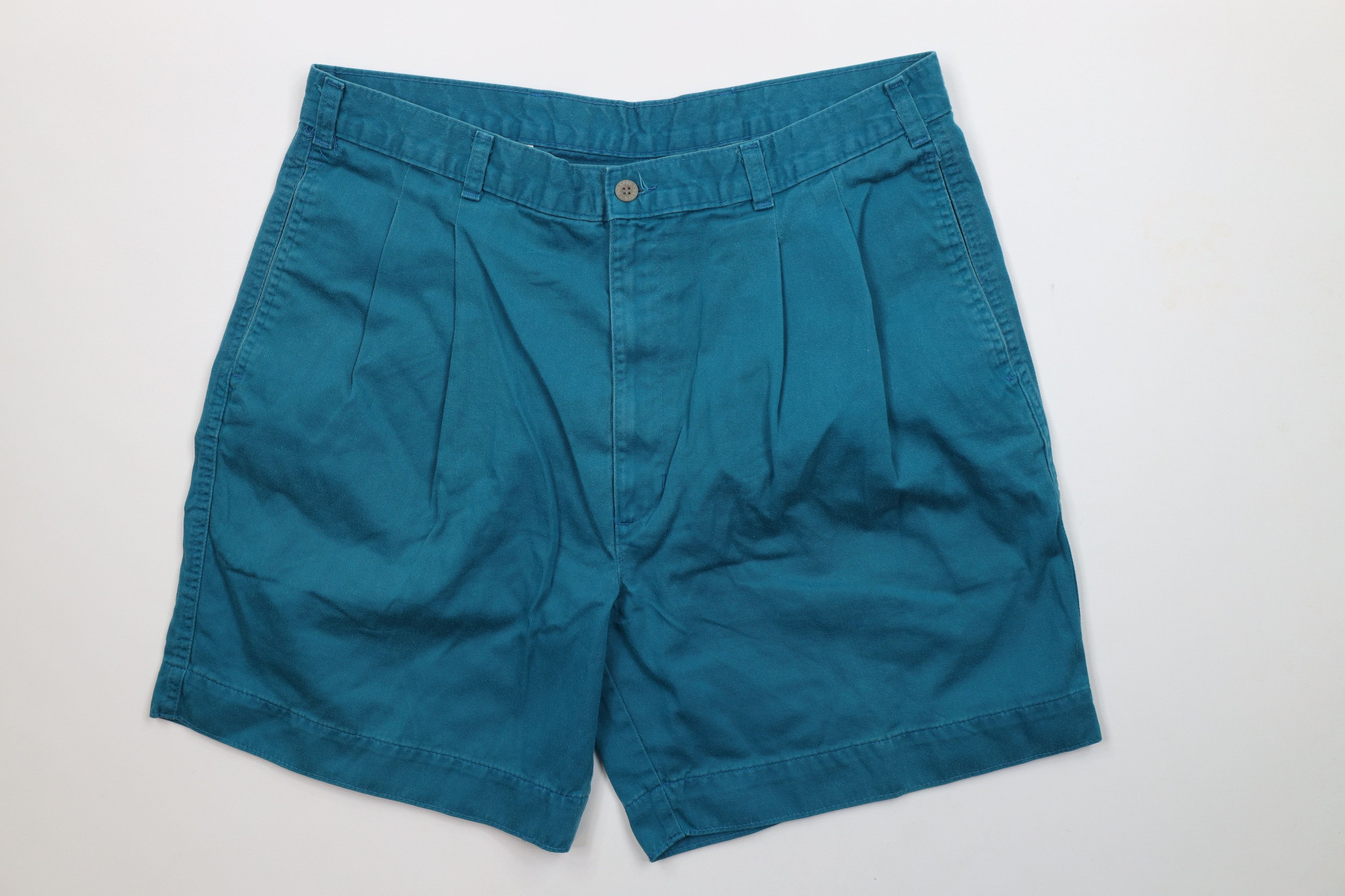 Vintage Vintage 90s Streetwear Above Knee Cotton Chino Shorts Teal Size US 34 / EU 50 - 1 Thumbnail