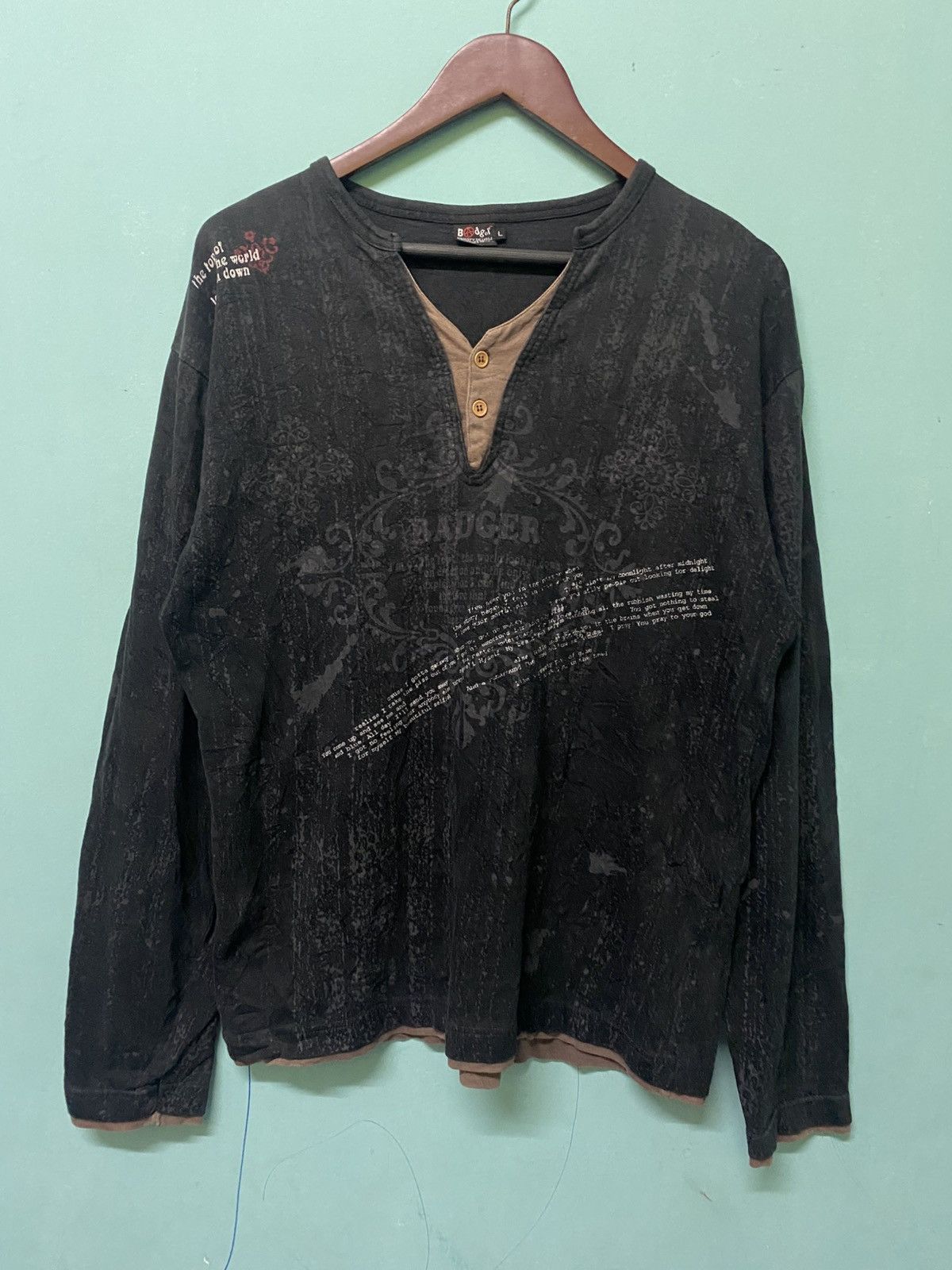 Hysteric Glamour × If Six Was Nine × Japanese Brand Badger Sport Compression Black Long Sleeve Shirt Youth Sz L Size US L / EU 52-54 / 3 - 2 Thumbnail