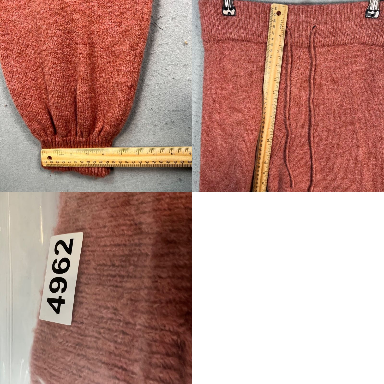 Zara Zara Womens Medium Red Knit Jogger Knit Sweatpants Acrylic Blend Pants Womens M Red Jogger knit Size 32" / US 10 / IT 46 - 8 Thumbnail