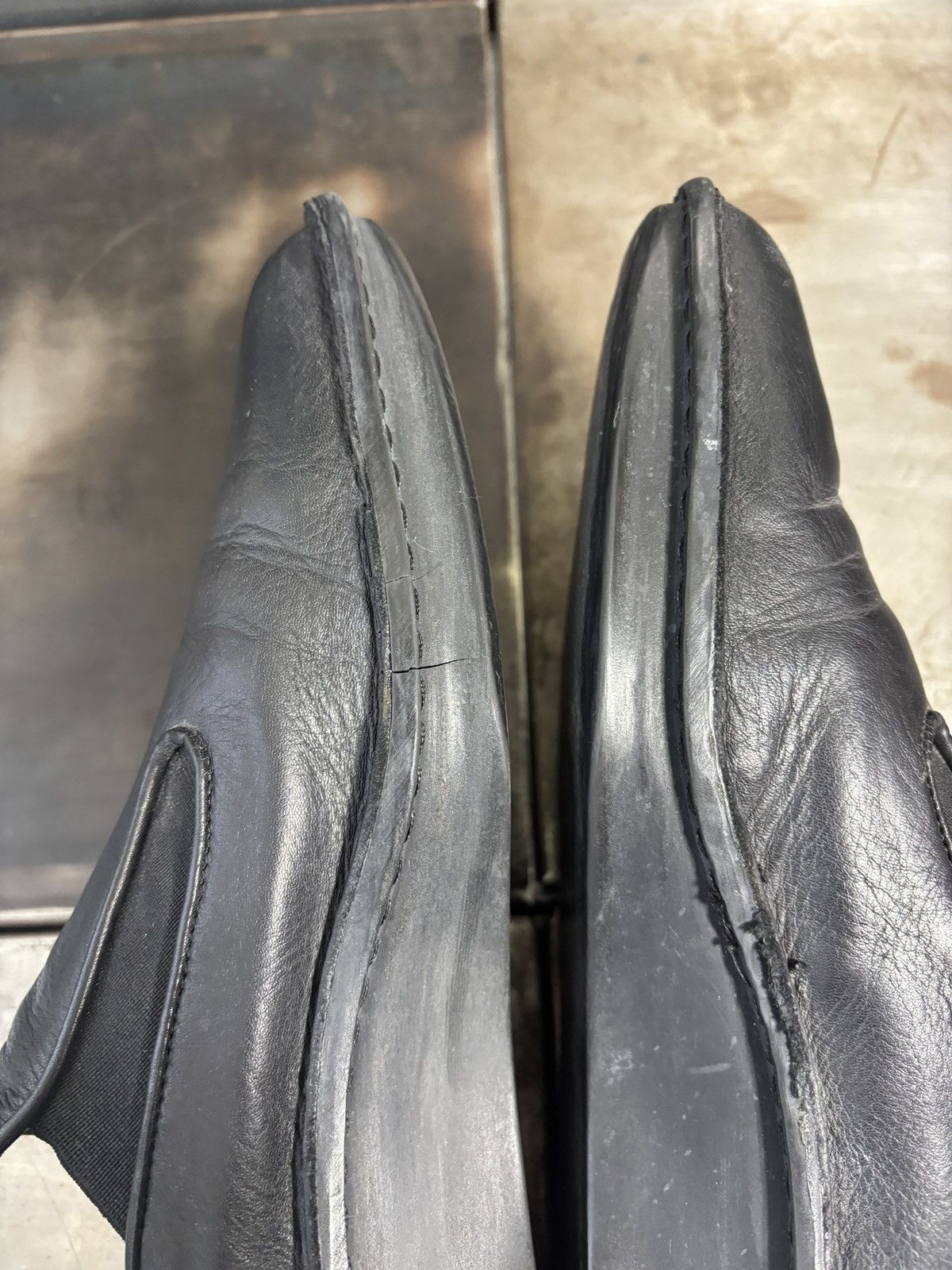 Bruno Bordese 2000s Clone by Bruno Bordese Leather Loafers Designer Square Size US 12 / EU 45 - 13 Thumbnail