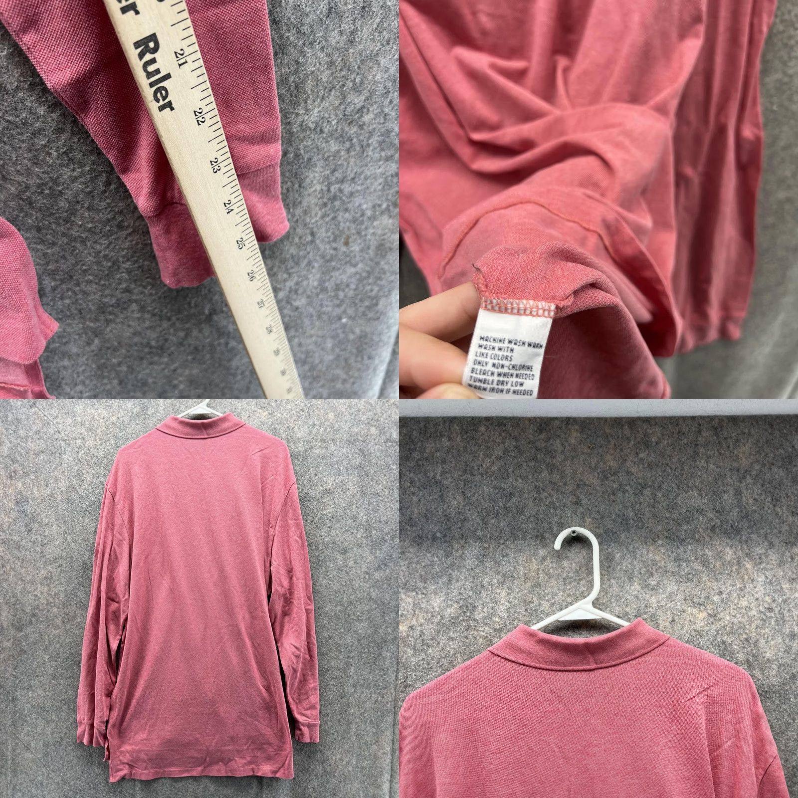 Ralph Lauren Ralph Lauren Polo Shirt Men Extra Large Adult Pink Long Sleeve Golf Golfer Pony Size US XL / EU 56 / 4 - 8 Thumbnail