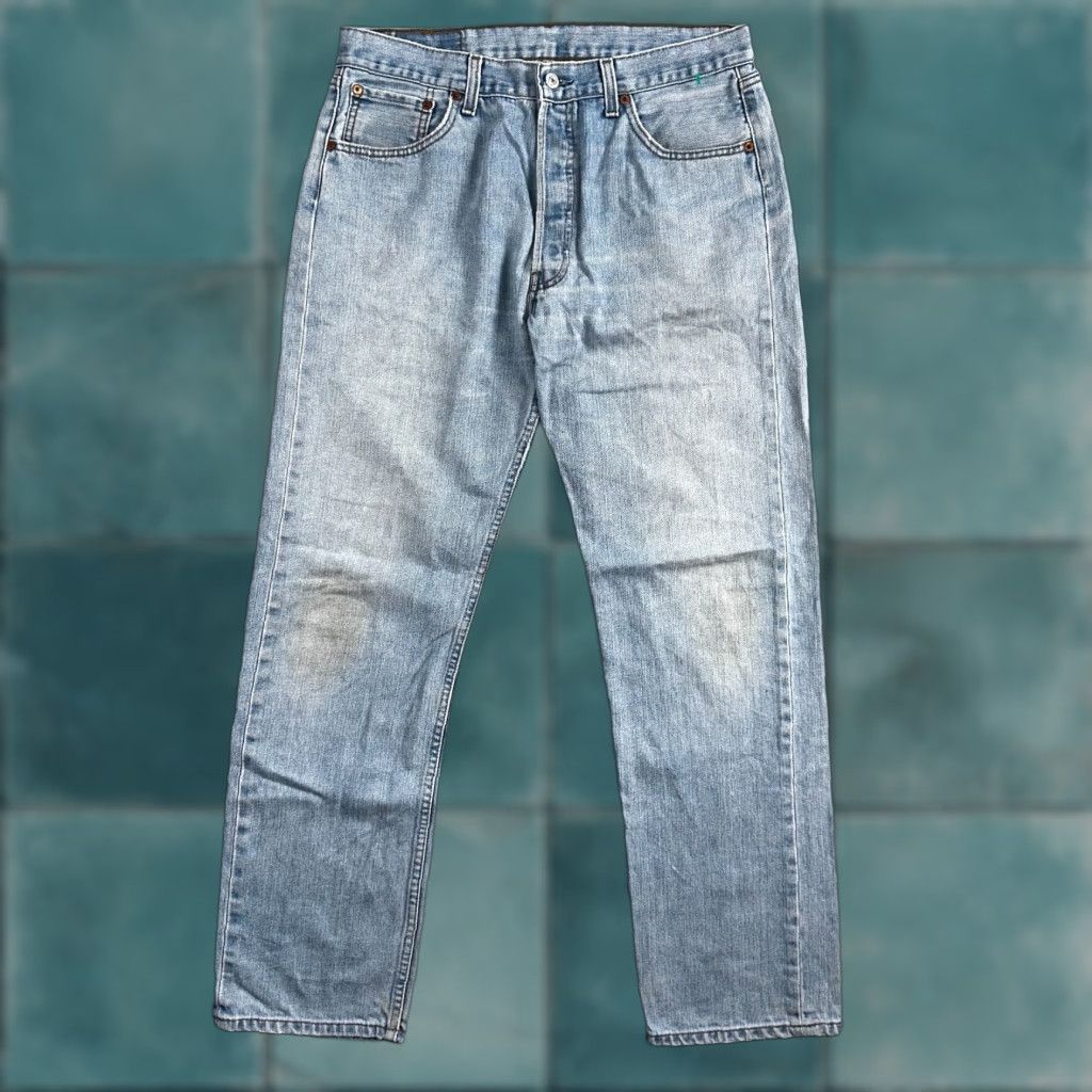 Levi's Levis 501 Vintage Y2K XX Straight Leg Jeans Blue Light Wash 34x34 Act 32x31 Jeans Men Levi's 501 Series 90s Vintage Straight Size US 34 / EU 50 - 1 Thumbnail