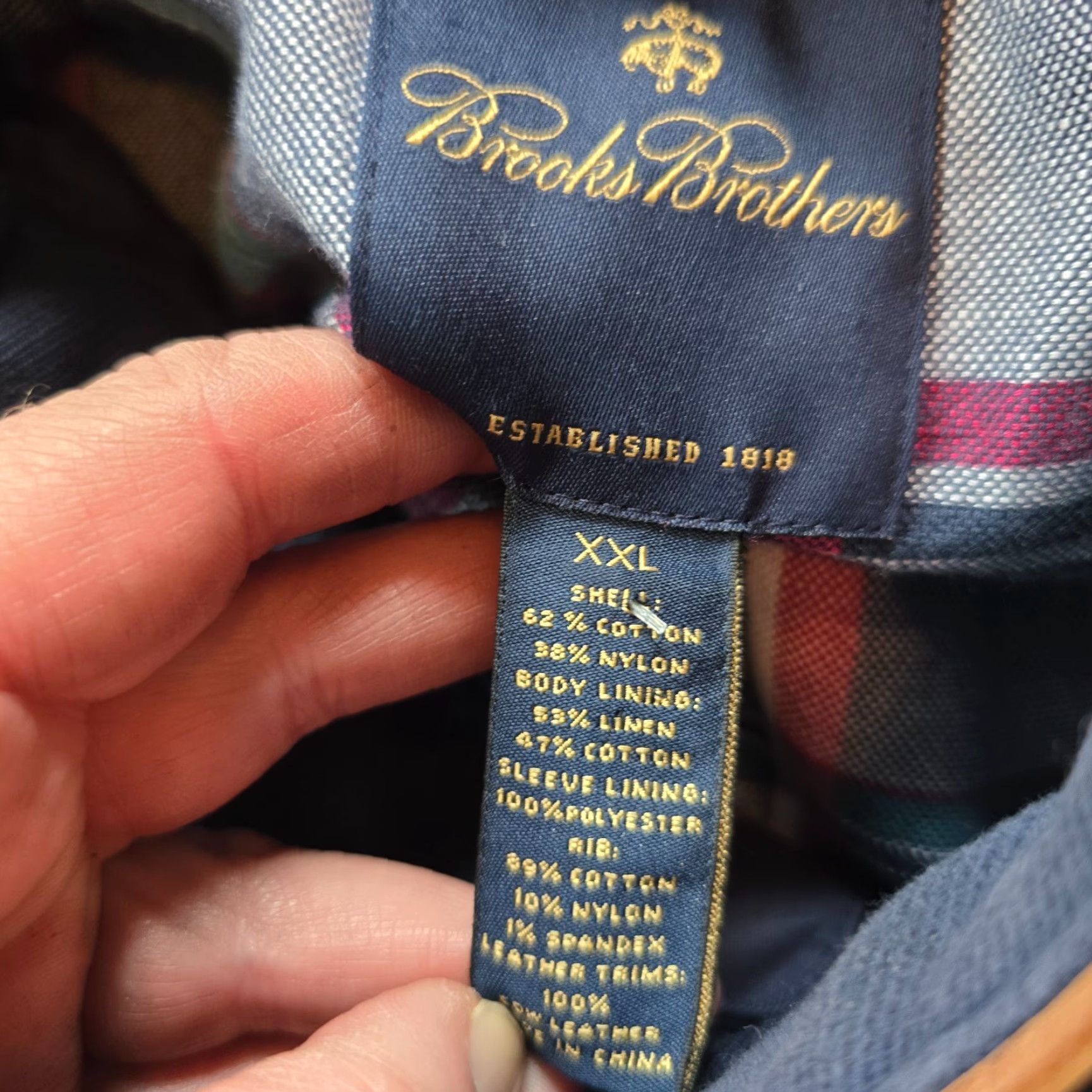 Brooks Brothers Brooks Brothers Jacket Mens 2XL Blue Nylon Hood Bomber Full Zip Classic Jacket Size US XXL / EU 58 / 5 - 4 Thumbnail