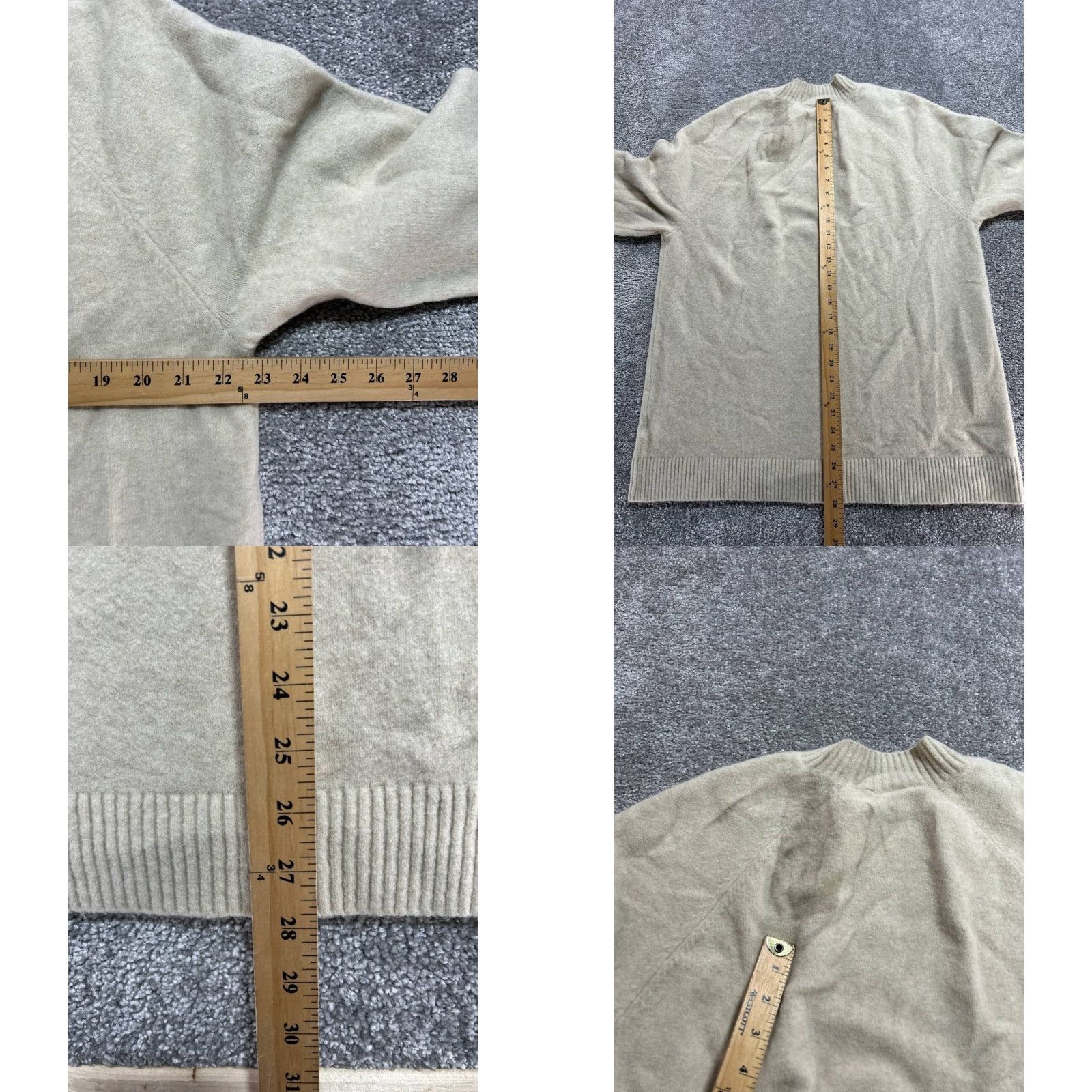 Express Express Sweater Men XL Beige Wool Stretch Tight Knit Mock Neck Raglan Sleeve Pullover Casual Size US XL / EU 56 / 4 - 8 Thumbnail