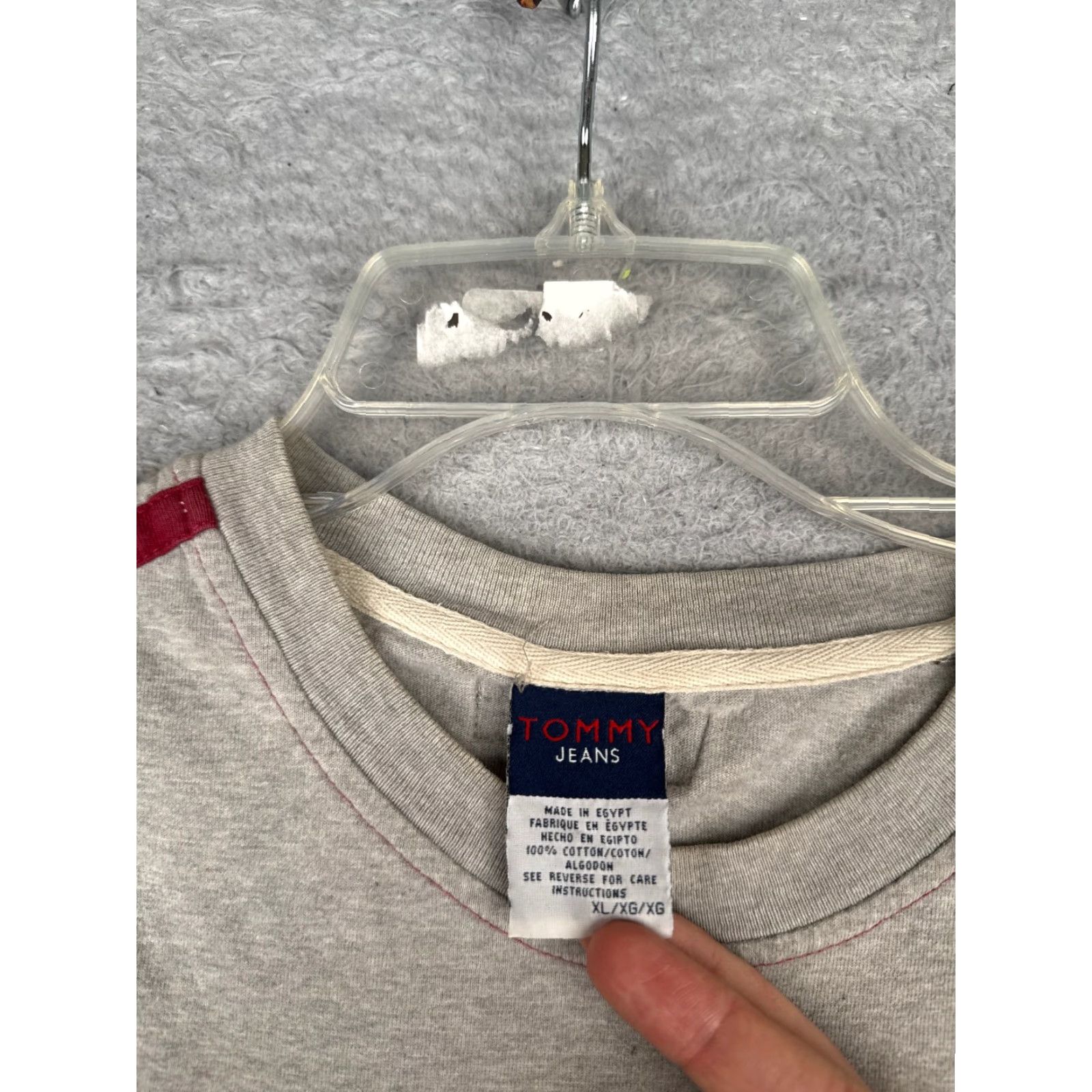 Tommy Hilfiger Tommy Hilfiger Jeans Shirt Adult XL Gray Cotton Crew Neck T-Shirt Logo 100% Cotton Mens Baseball American Size US XL / EU 56 / 4 - 7 Thumbnail