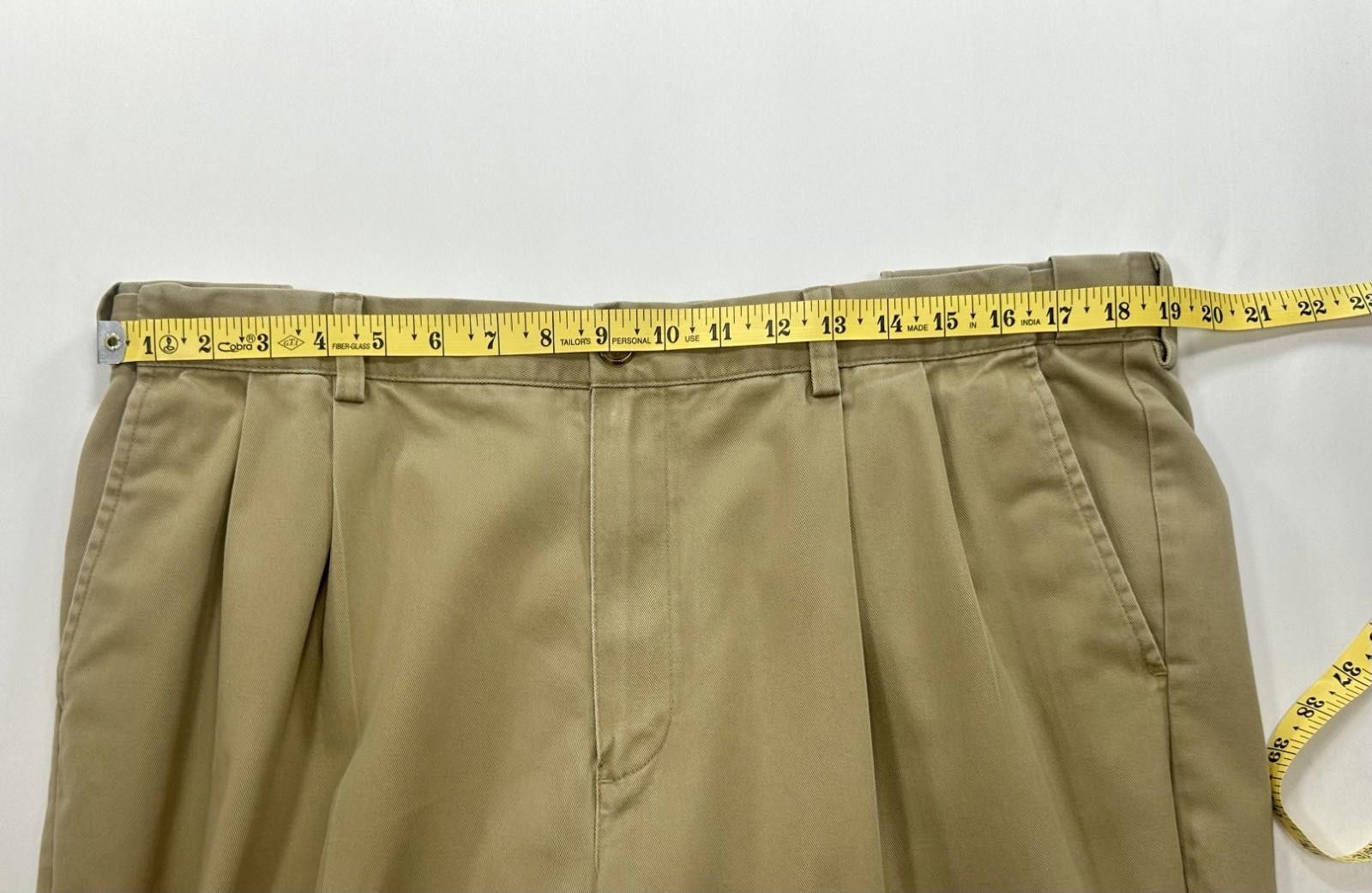 L.L. Bean LL Bean 100% Cotton Pleated Straight Chinos Brown Mens 38/34 Size US 38 / EU 54 - 3 Thumbnail