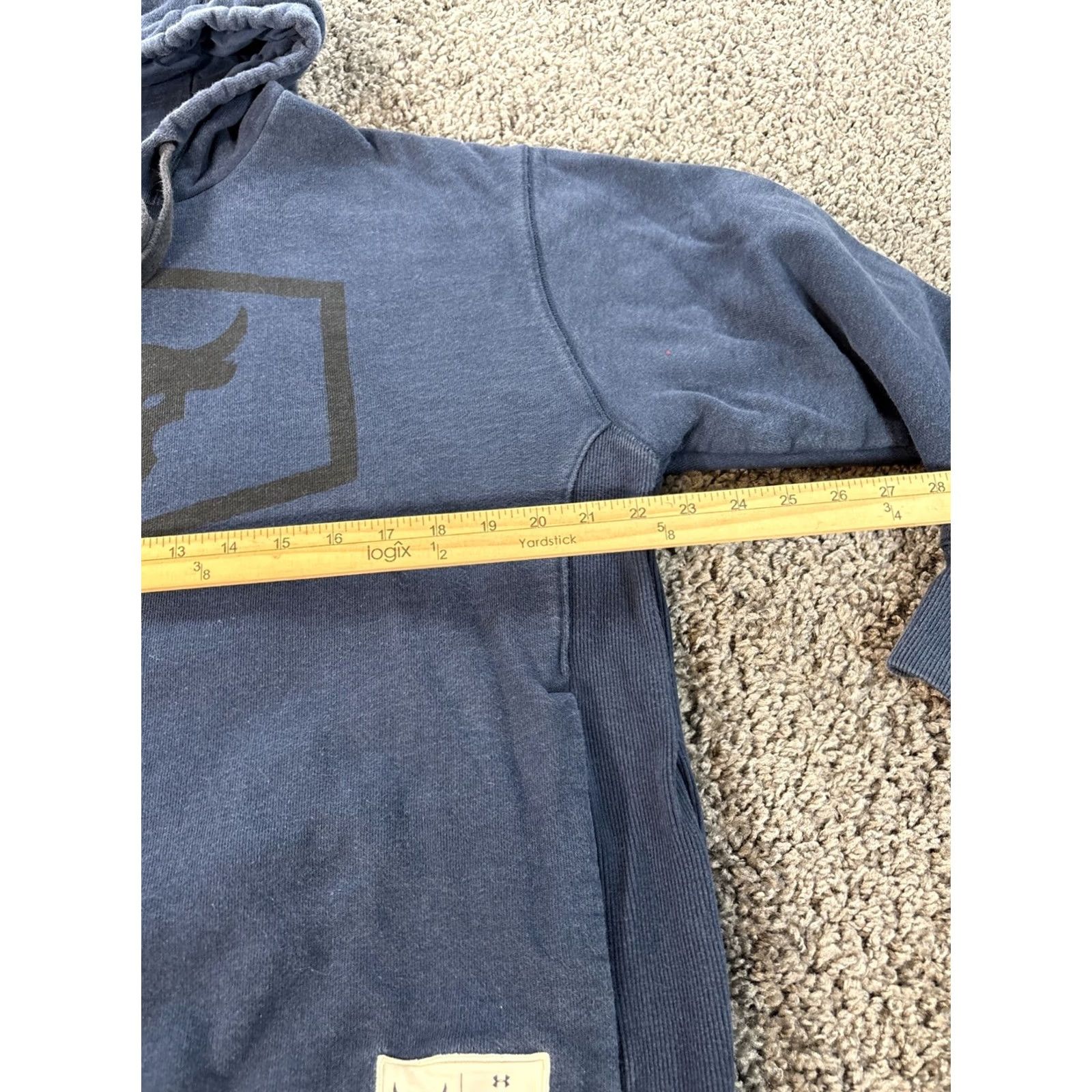 Under Armour Under Armour Project Rock Hoodie Mens Large Blue Graphic Print Logo Pullover Long Sleeve Sweatshirt Size US L / EU 52-54 / 3 - 3 Thumbnail