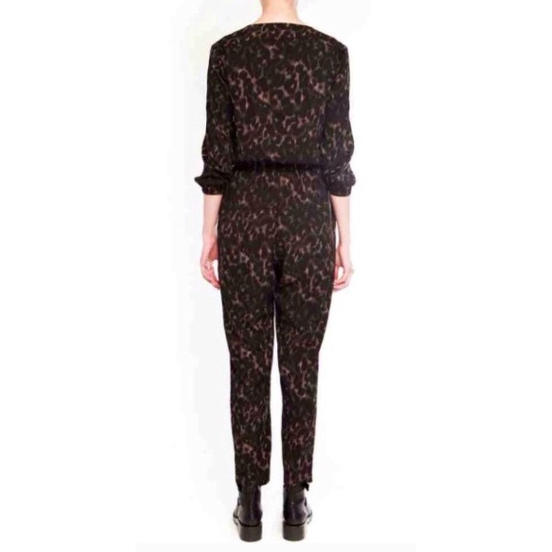 Designer W118 by Walter Baker Leopard Jumpsuit Black M Size 28" / US 6 / IT 42 - 3 Thumbnail