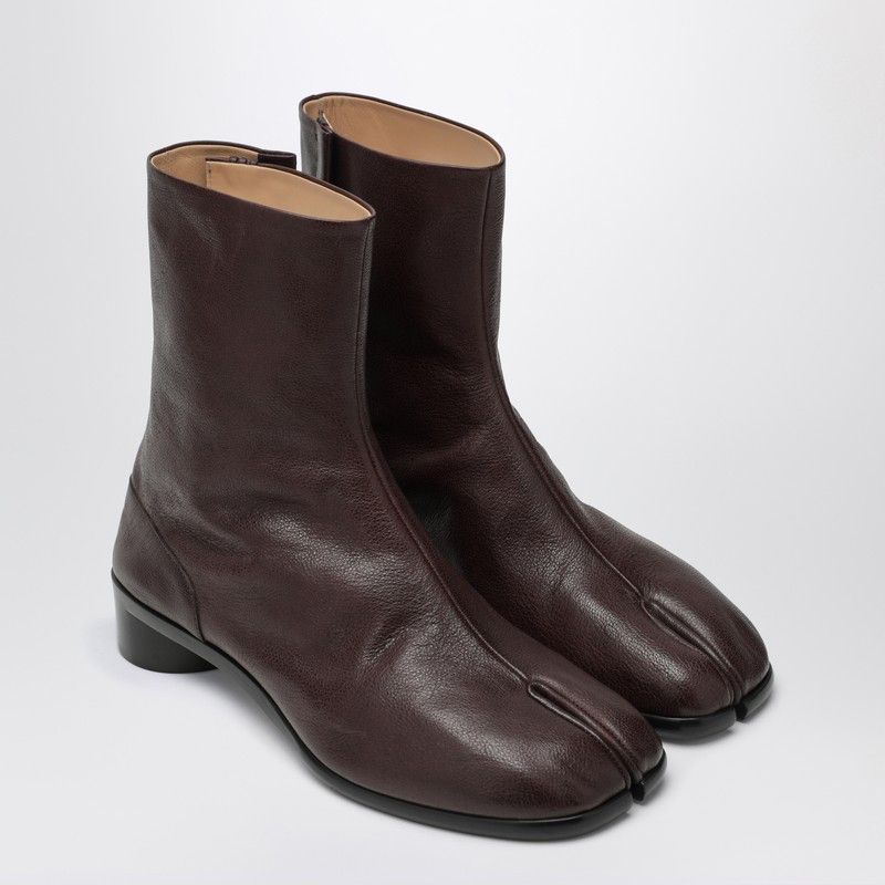 Maison Margiela Brown Leather Tabi Ankle Boots 
