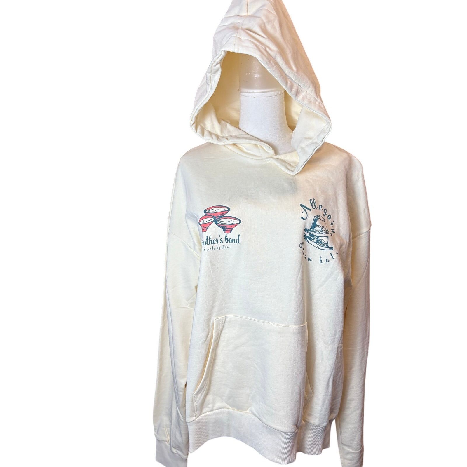 Other New Allegory 100% Cotton Men's Hoodie - Cream Size US L / EU 52-54 / 3 - 2 Thumbnail