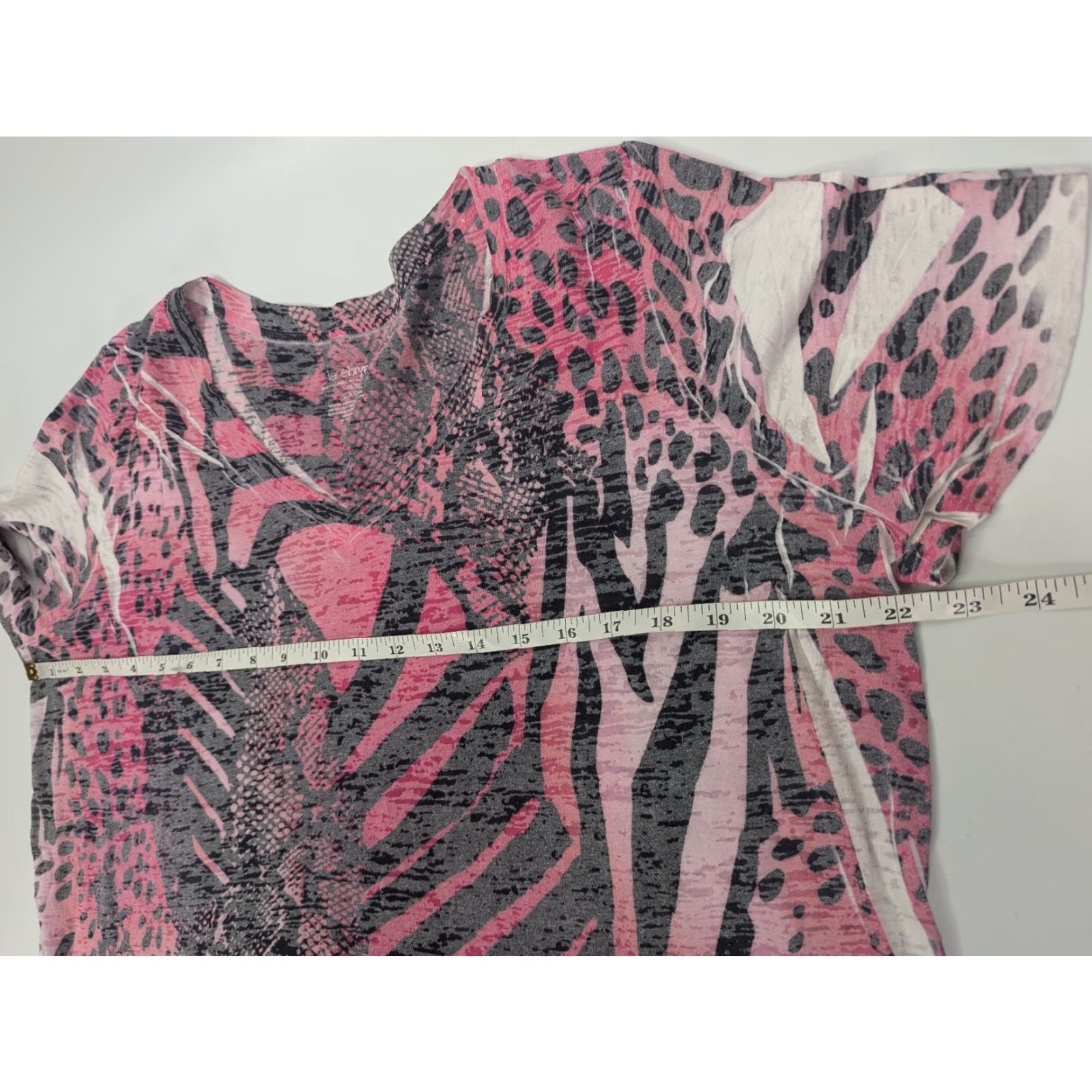 Vintage Lane Bryant Blouse Shirt Womens Size 18/20 Multi Animal Print V-Neck Short Sleeve Size XXL / US 16-18 / IT 52-54 - 4 Thumbnail