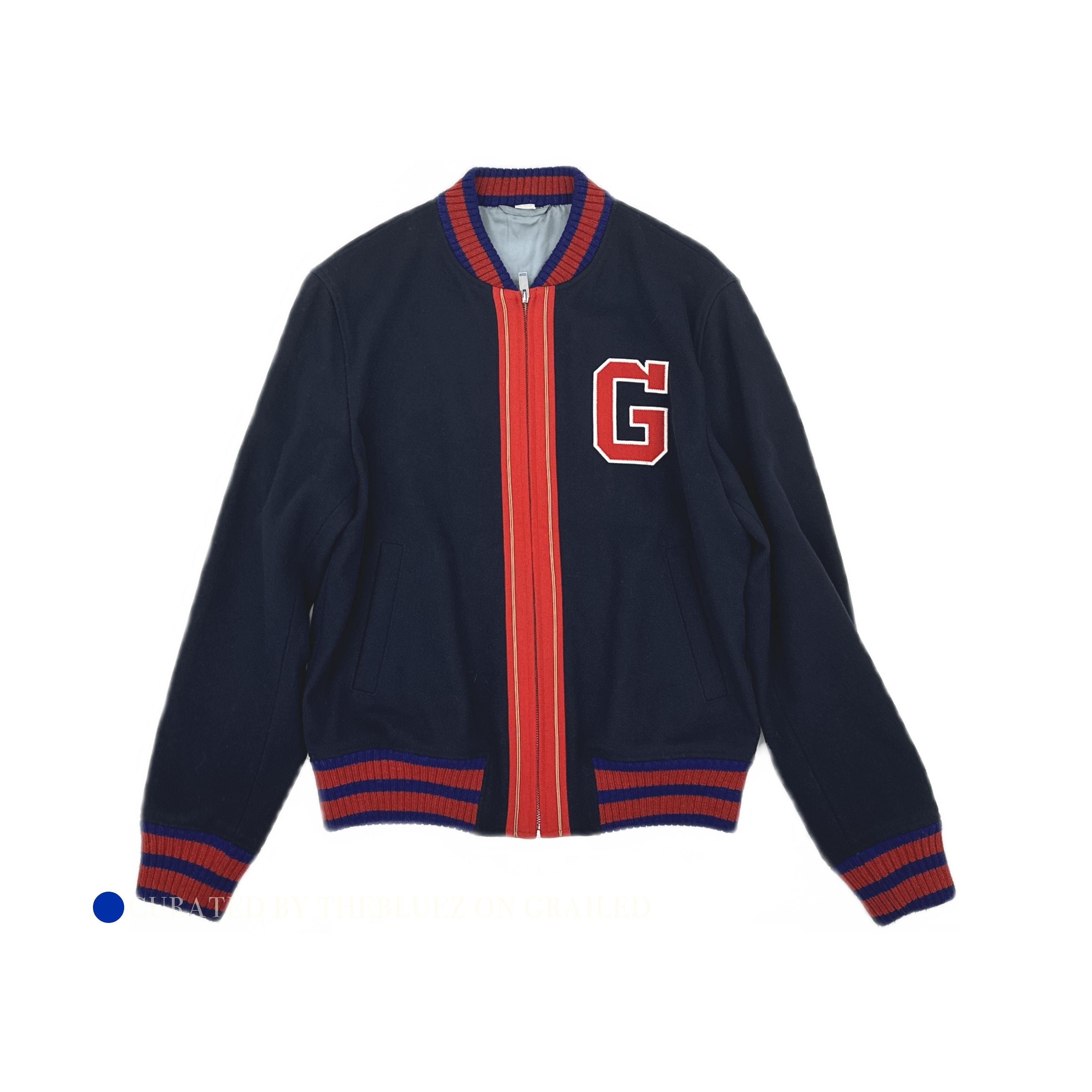 Gucci Stylish Blue Bomber Jacket in Size L Size US L / EU 52-54 / 3 - 1 Thumbnail