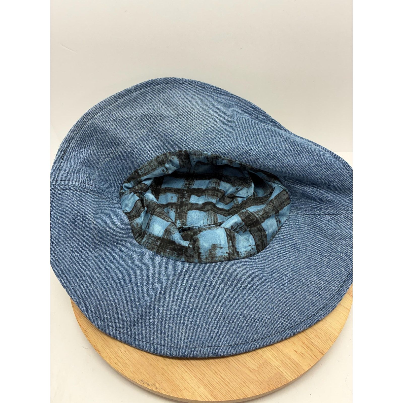 Other The Blueprint — Upcycled Denim & Abstract Plaid Floppy Sun Size ONE SIZE - 9 Thumbnail