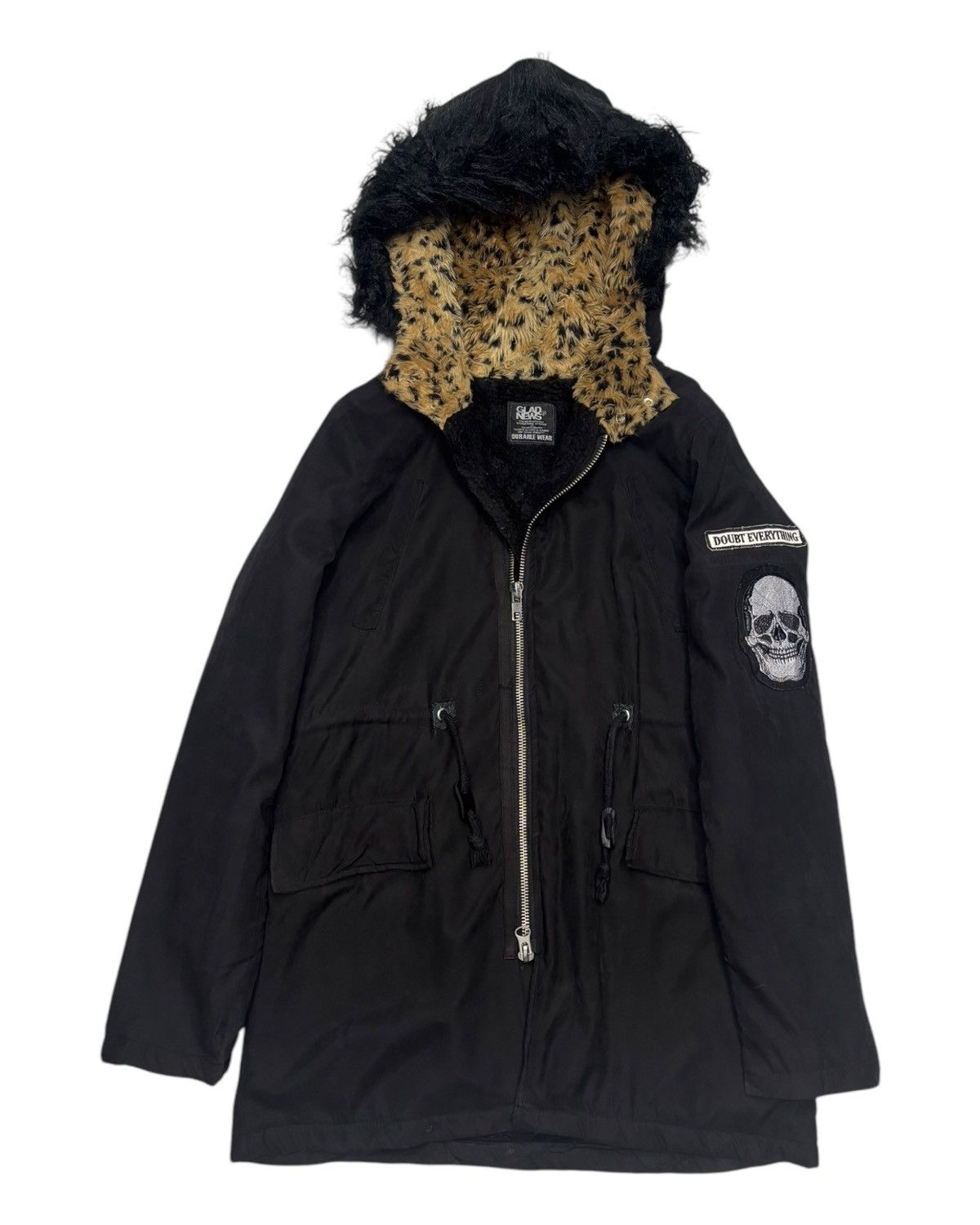 If Six Was Nine 2000s Glad News Punk Gothic Skull Leopard Fur Hood Lgb Style Size US M / EU 48-50 / 2 - 2 Thumbnail