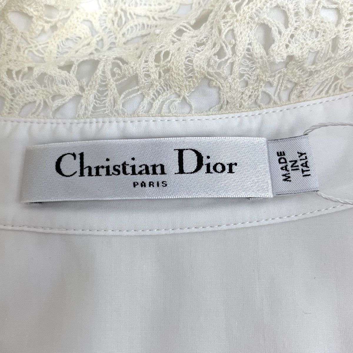 Dior Dior White Lace Long-Sleeved Shirt-style Dress Size XXS / US 00 / IT 34 - 7 Thumbnail