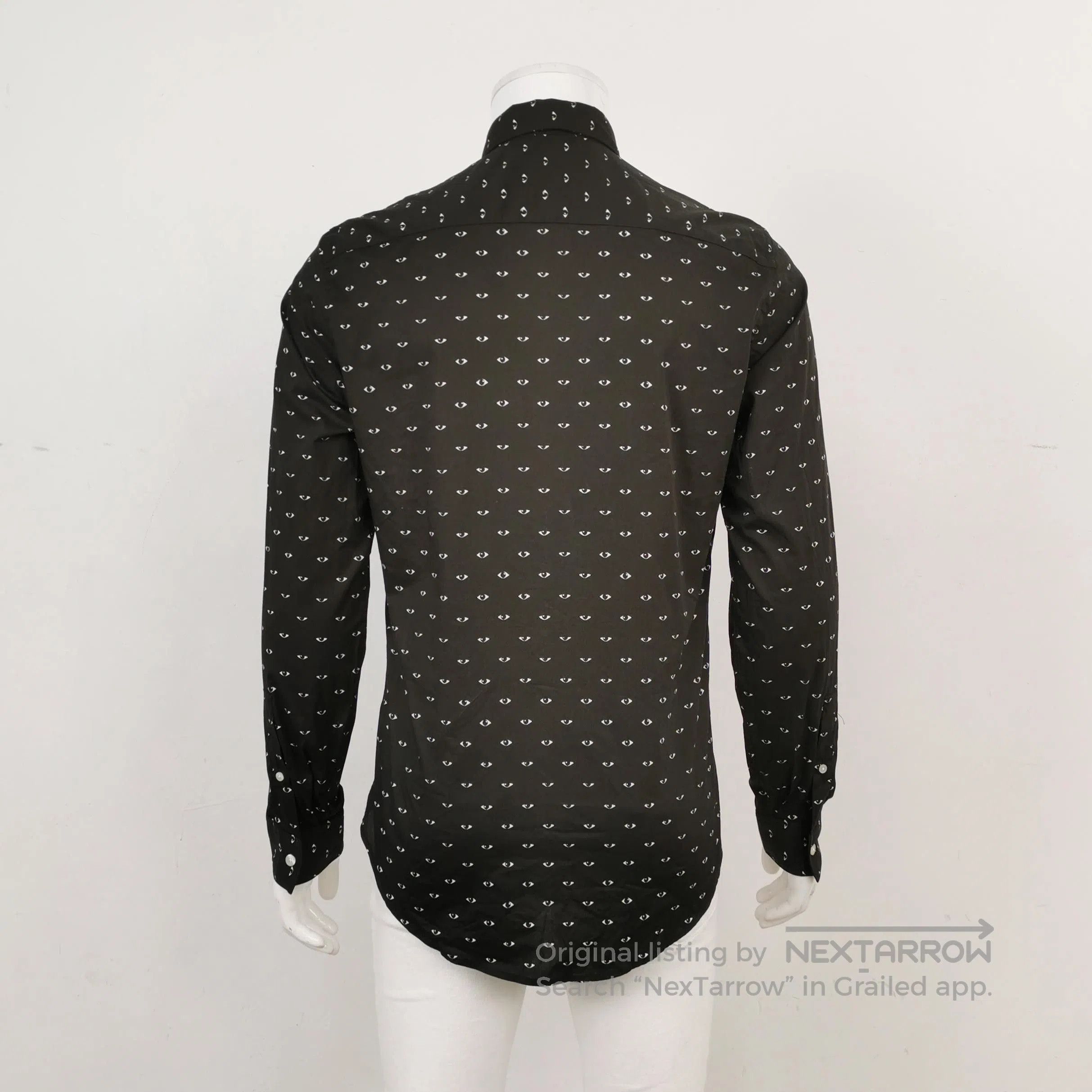 Kenzo Kenzo Black Cotton Eye Print Button-Down Shirt. Size US L / EU 52-54 / 3 - 1 Thumbnail