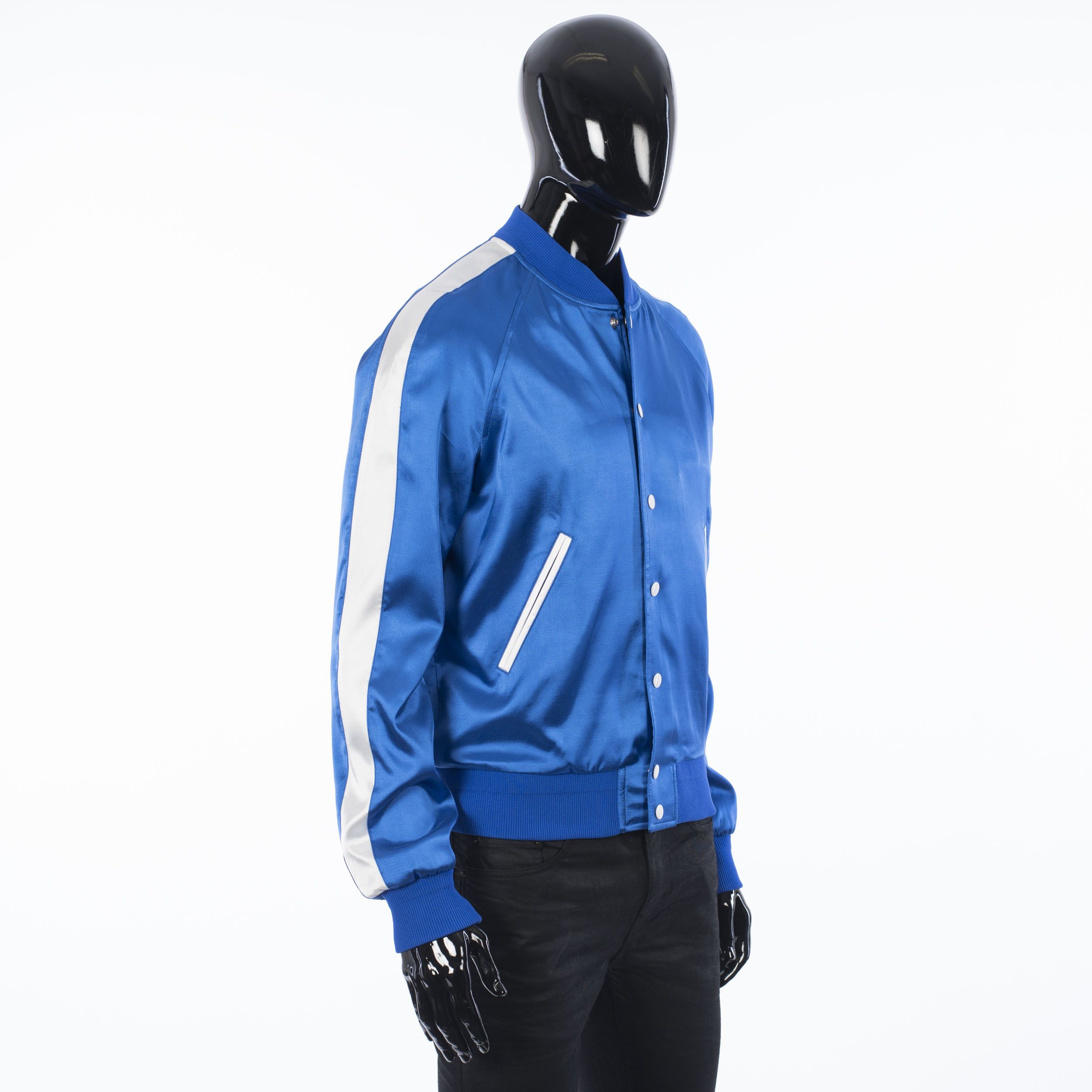 Celine Electric Blue Teddy Jacket In Celine Paris Embroidered Satin Size US S / EU 44-46 / 1 - 7 Thumbnail