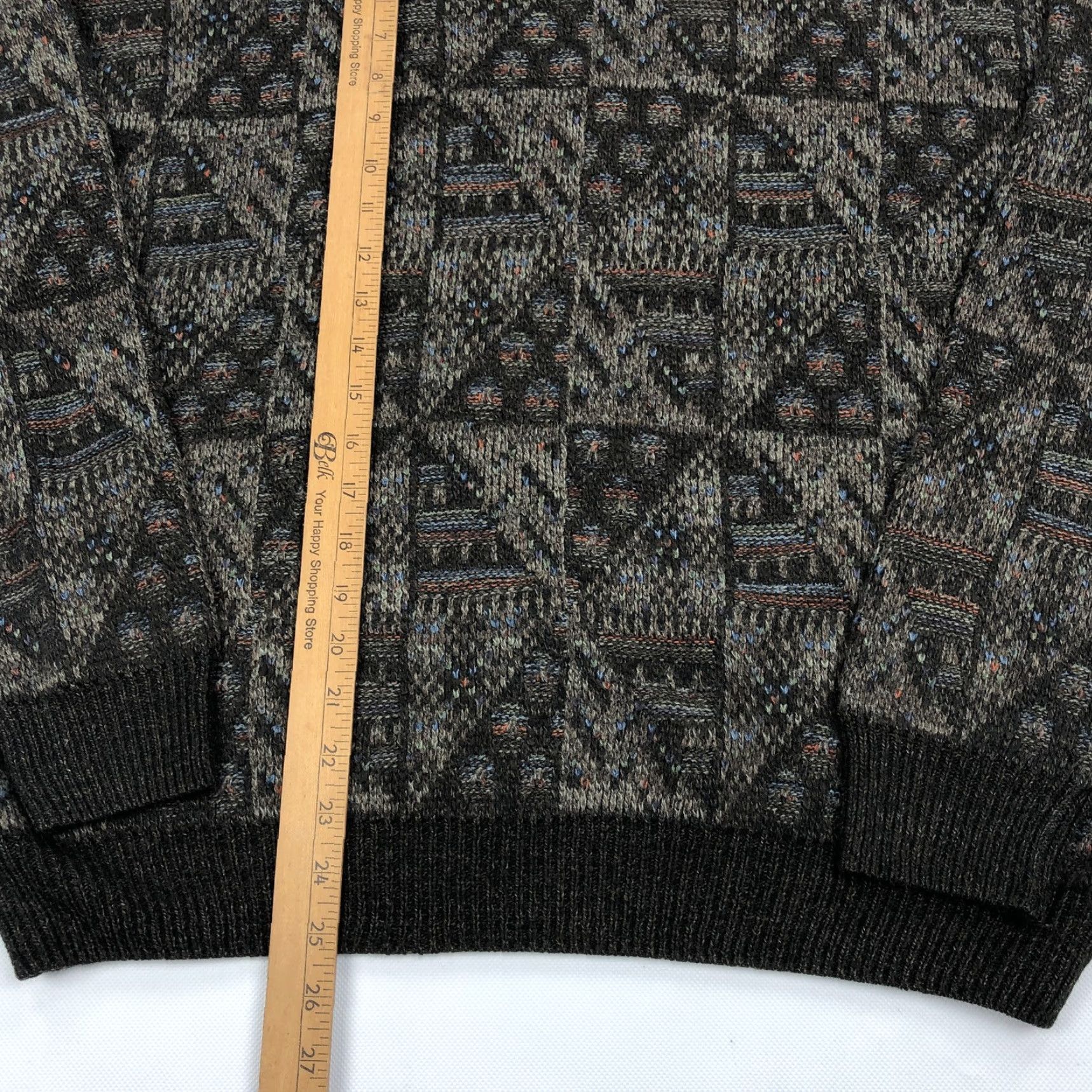Geoffrey Beene Geoffrey Beene Mens XL Acrylic Geometric Pattern Crew Neck Sweater Vintage Size US XL / EU 56 / 4 - 4 Thumbnail