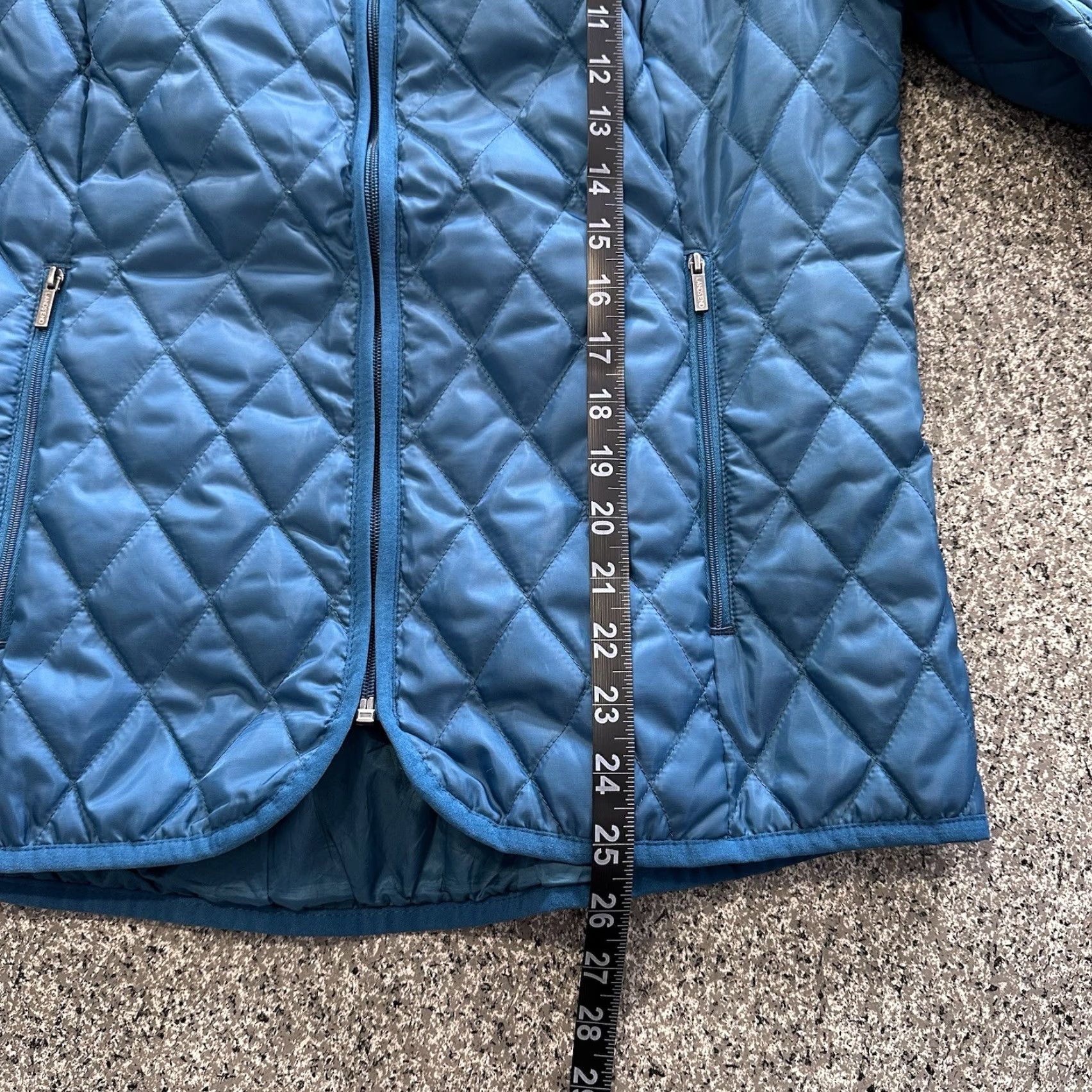 Lands' End Lands' End Jacket Womens M Quilted Full Zip Blue Teal Diamond Softshell Polyester Water Resistant Outdoor Winter Fall Spring Size M / US 6-8 / IT 42-44 - 6 Thumbnail