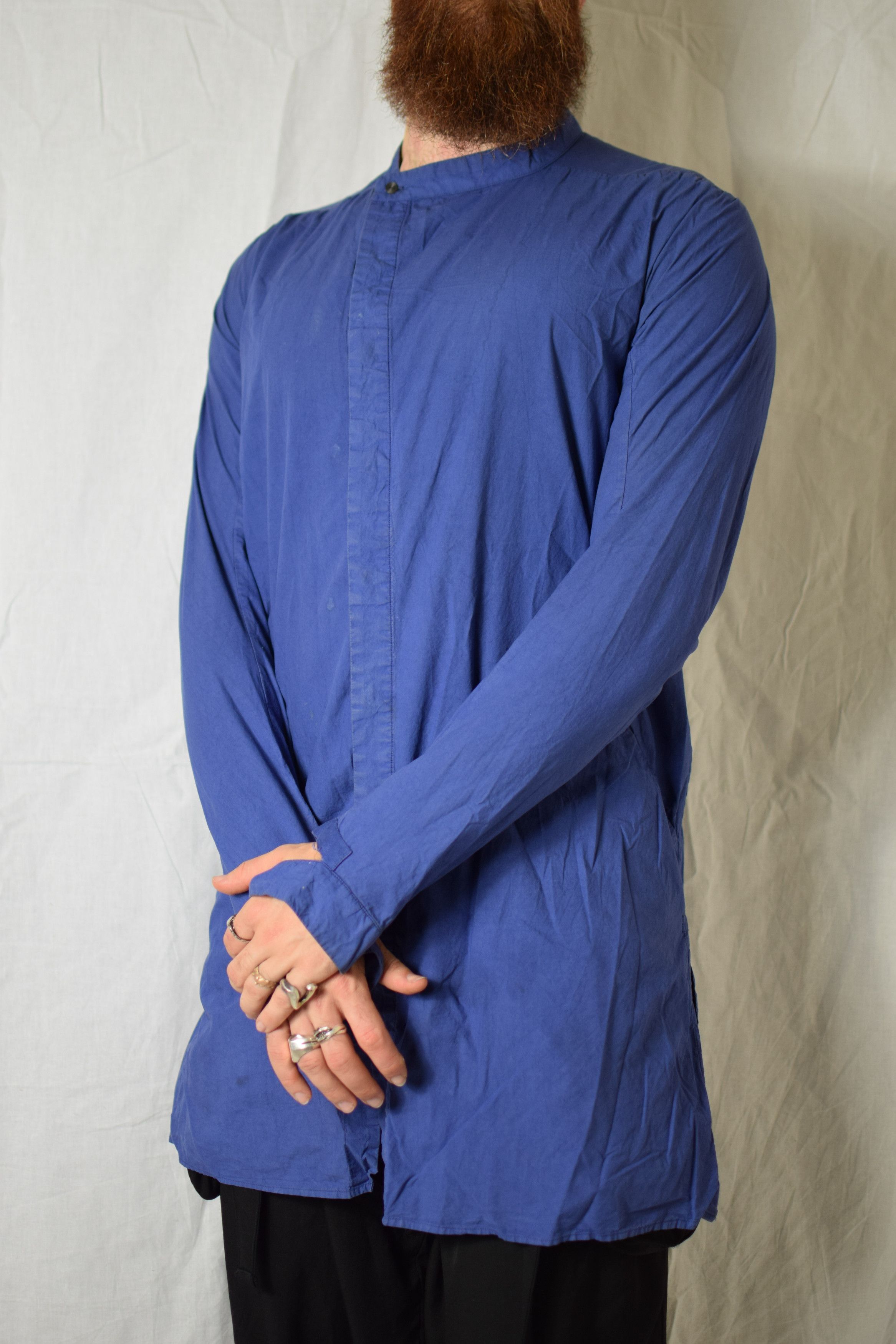 Boris Bidjan Saberi BBS SS15 Nuclear Blue Shirt - SHIRT3 F1501F Size US M / EU 48-50 / 2 - 1 Thumbnail