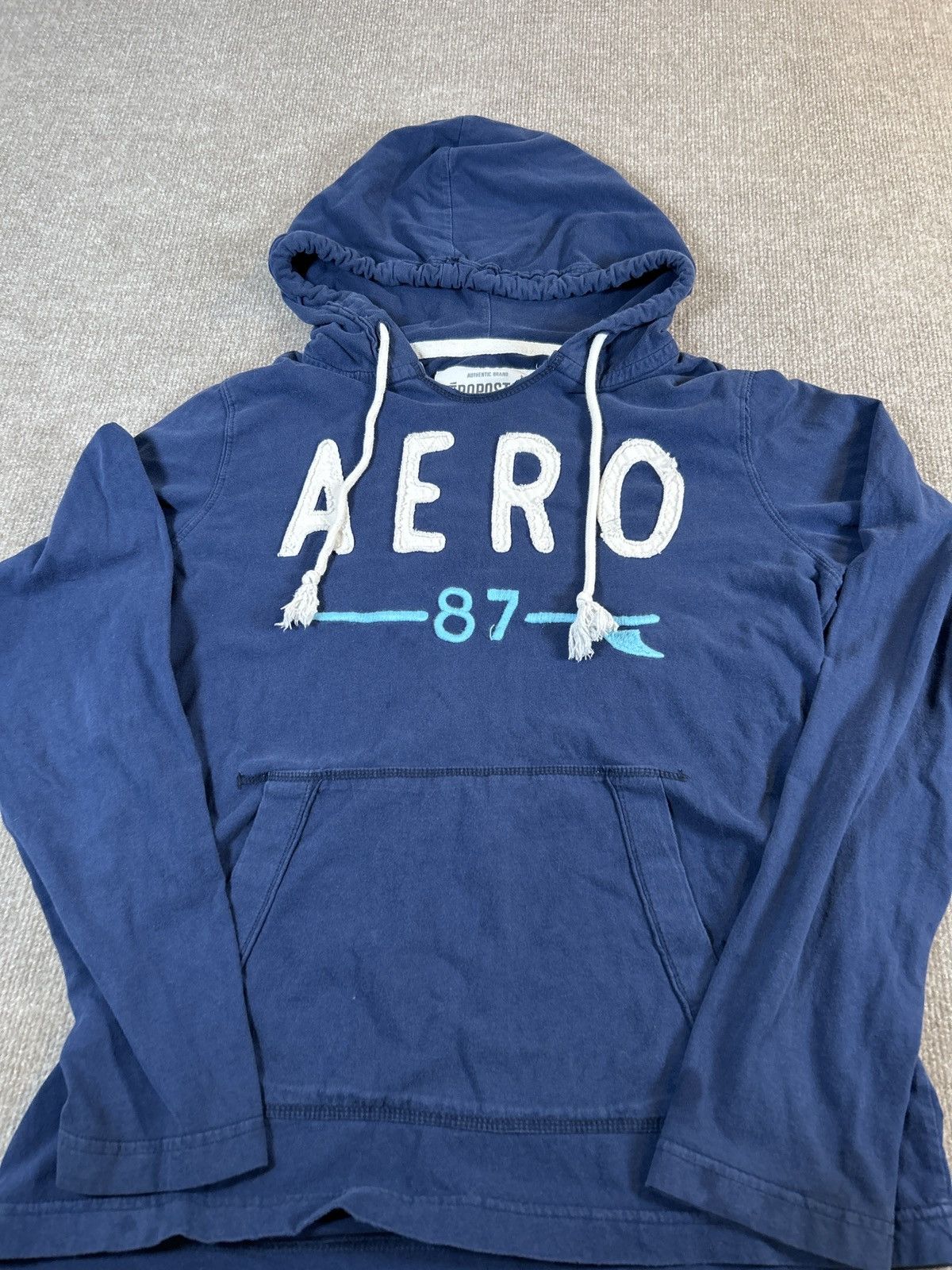 Aeropostale Aeropostale 87 Blue Pullover Hoodie Sweatshirt Men’s L/G0110 Size US L / EU 52-54 / 3 - 1 Thumbnail