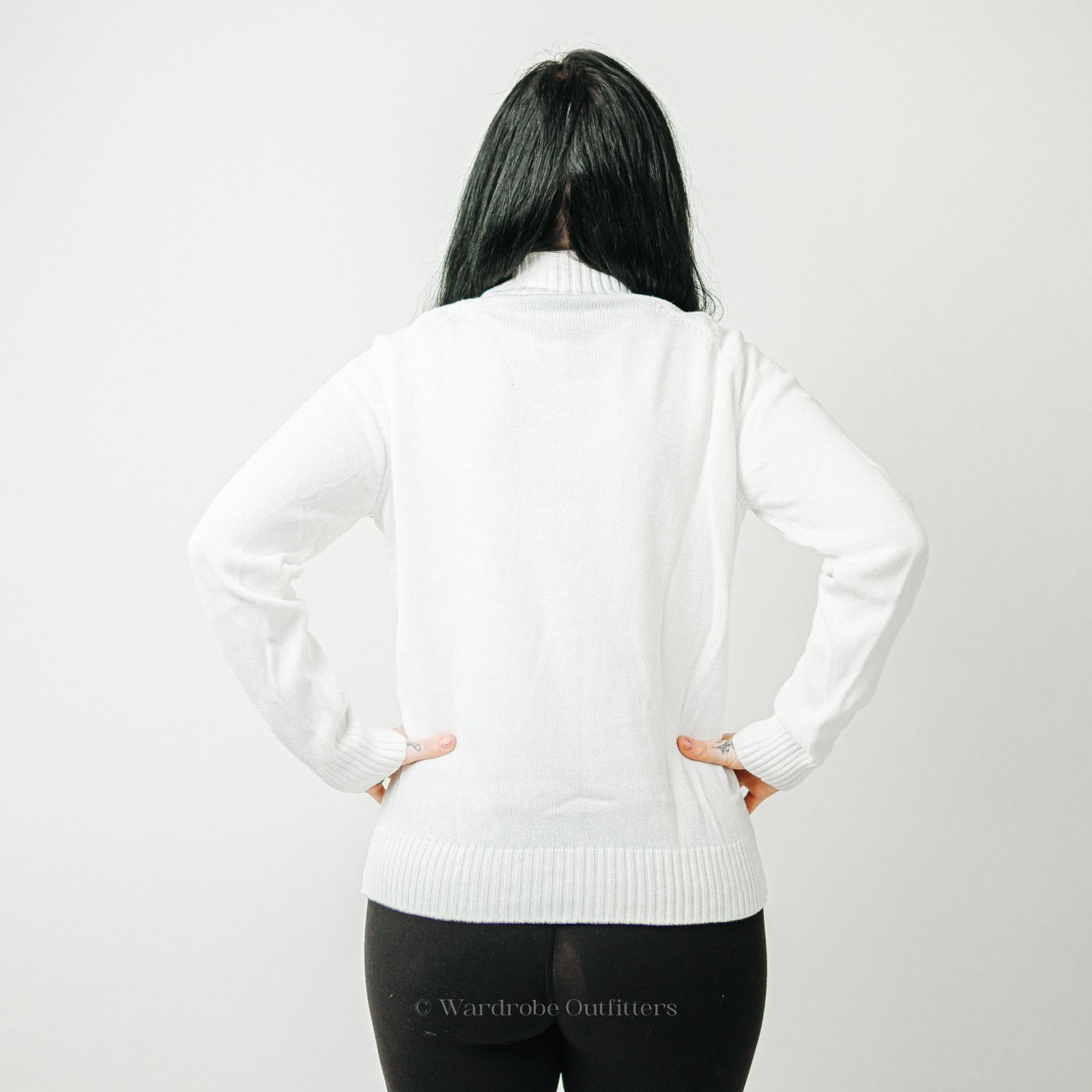 Designer Jeanne Pierre White Turtleneck Sweater - L Size L / US 10 / IT 46 - 3 Thumbnail