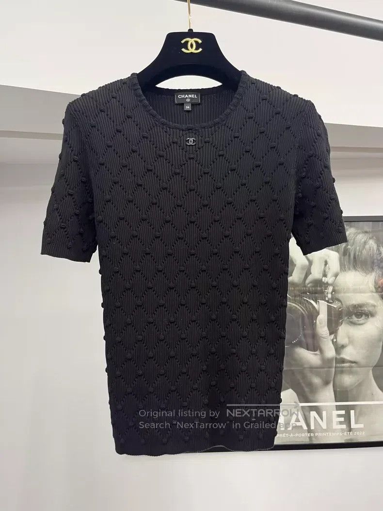 Chanel Black popular knitted short sleeves