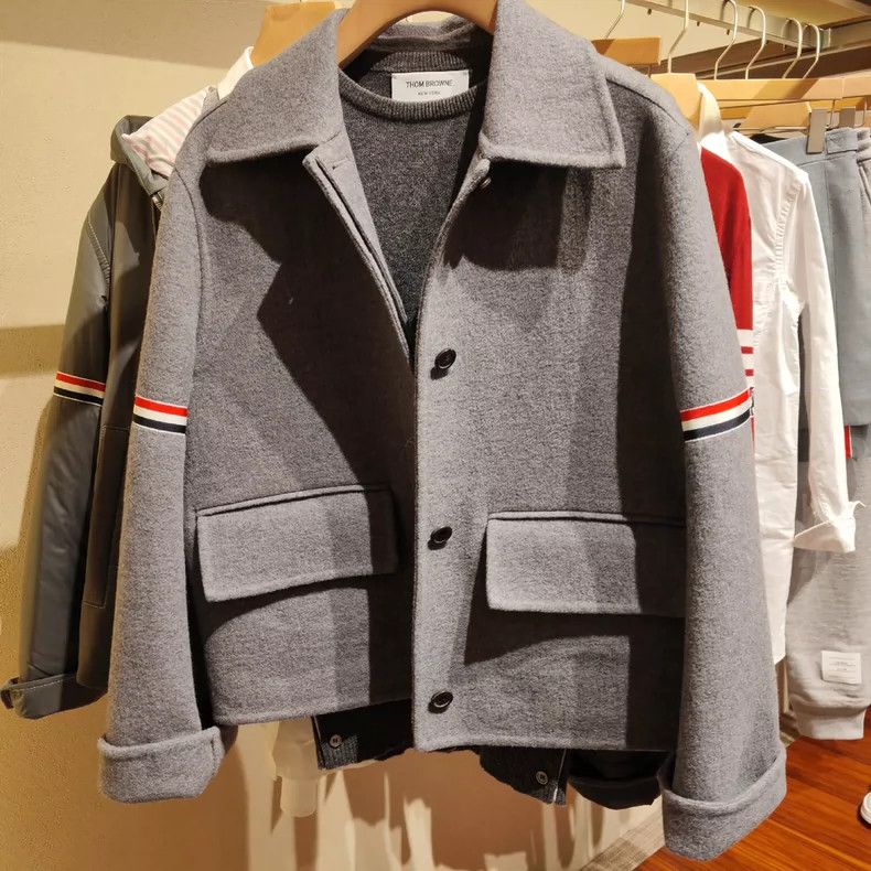 Thom Browne Thom Browne Gray Wool Short Coat - dmc Size US M / EU 48-50 / 2 - 1 Thumbnail