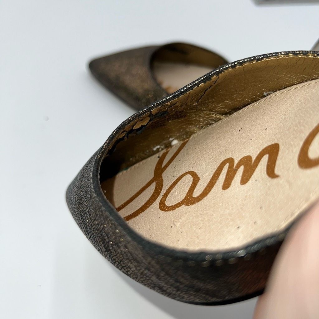 Sam Edelman Sam Edelman Opal Pumps Pointed Toe Heels Metallic Gold Leather Size US 9.5 / IT 39.5 - 9 Thumbnail