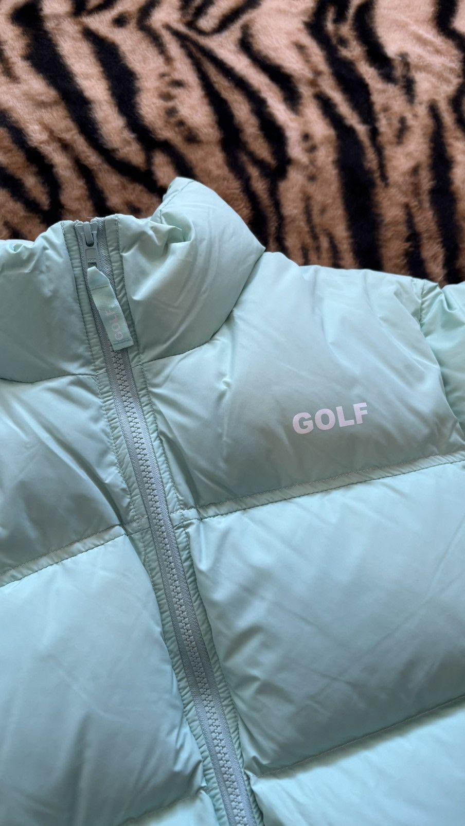 Golf Wang Puffer Jacket in Mint Green