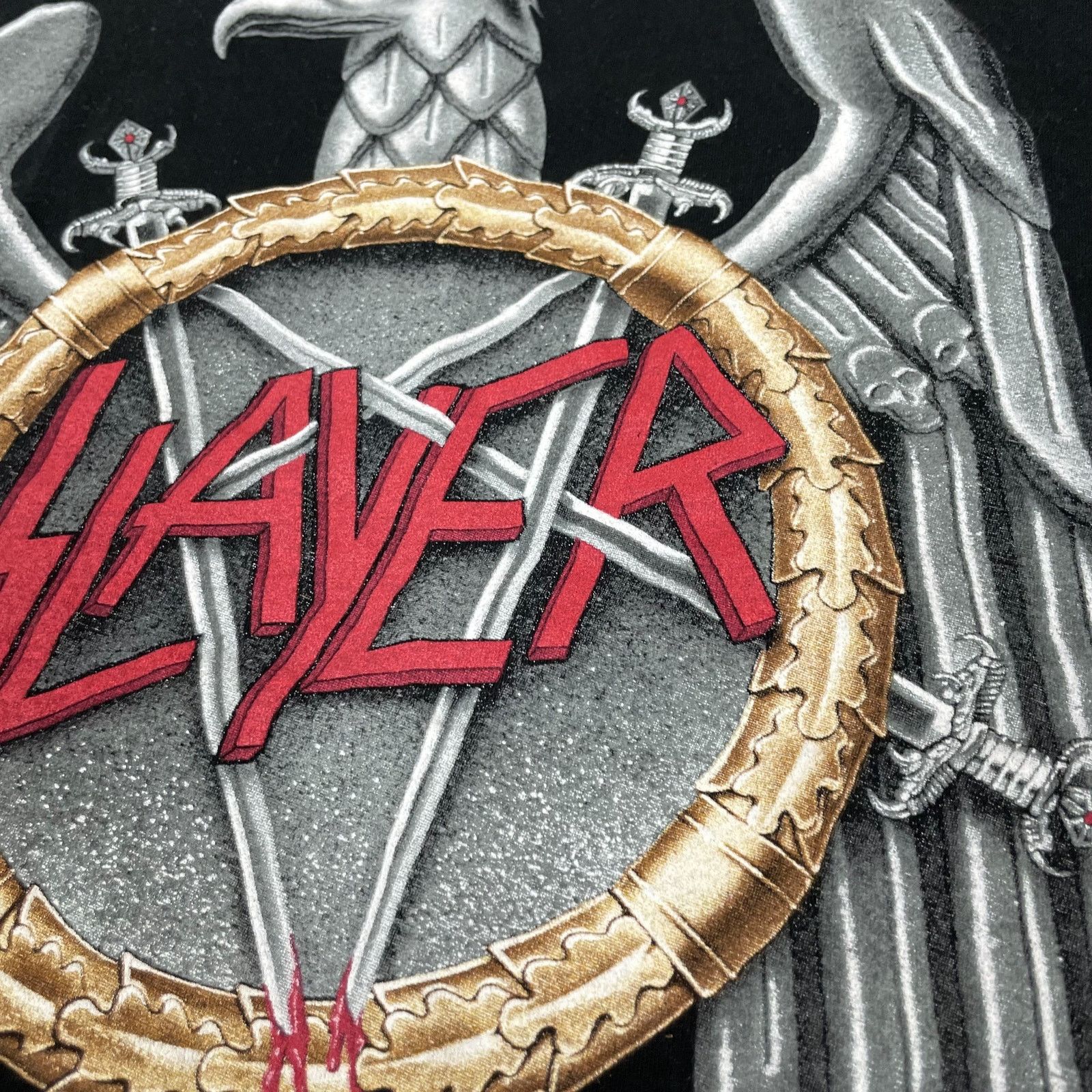 Band Tees × Gildan Gildan Men's Cotton Slayer Silver Eagle Pullover T-Shirt M Size US M / EU 48-50 / 2 - 3 Thumbnail