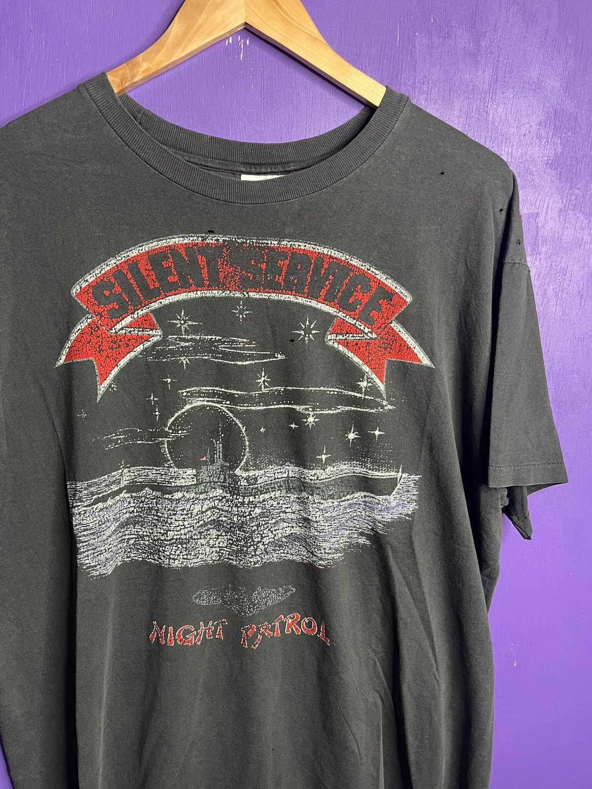 Vintage Vintage 80s Silent service patrol navy t-shirt Size US XL / EU 56 / 4 - 3 Thumbnail