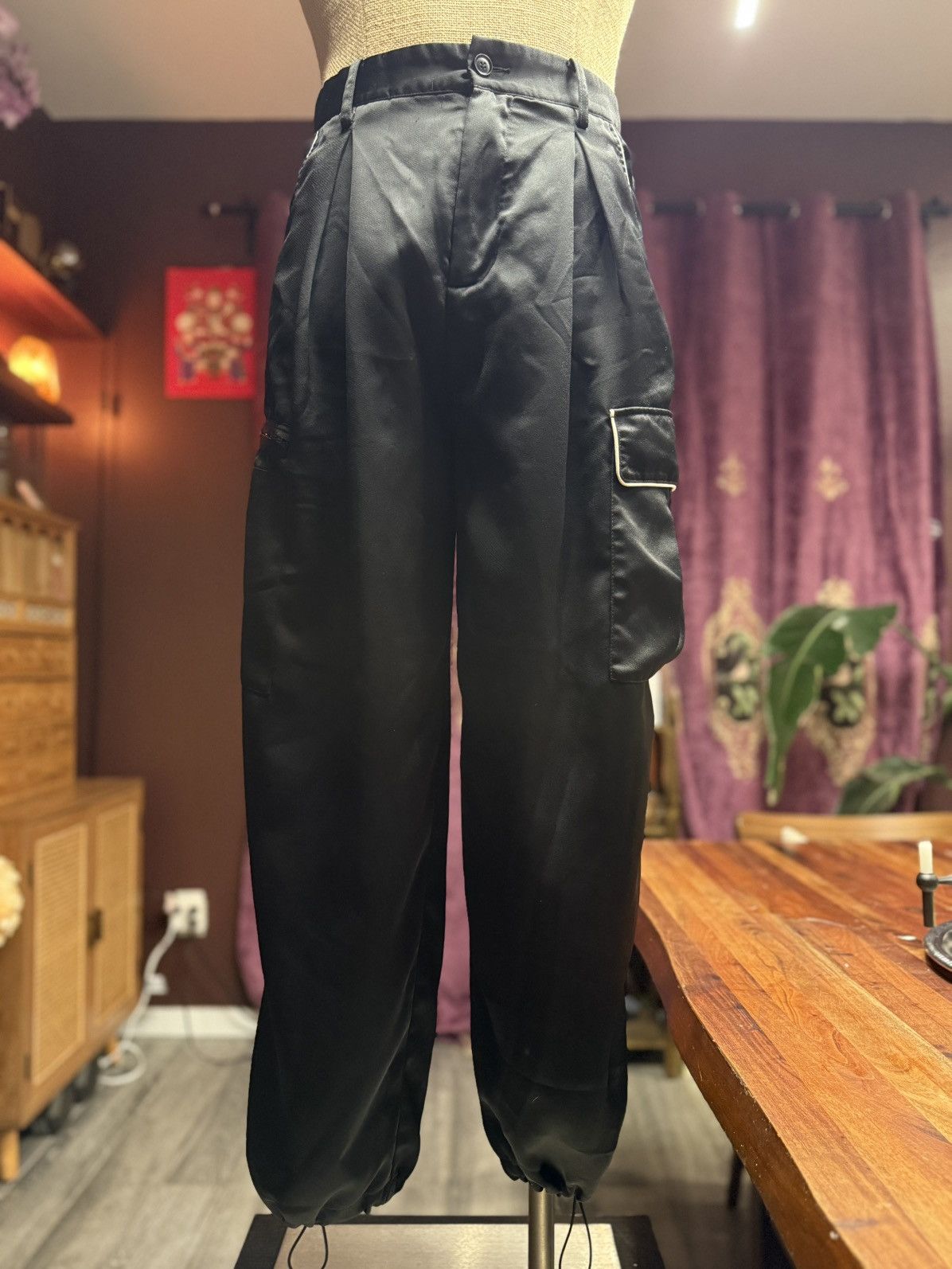 Other Sleek Satin Utility Pants with Contrast Trim Size US 30 / EU 46 - 1 Thumbnail