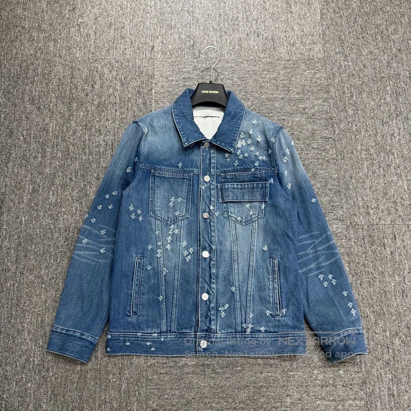 Givenchy Blue Denim Jacket with Distressed Embellishments. Size US M / EU 48-50 / 2 - 1 Thumbnail