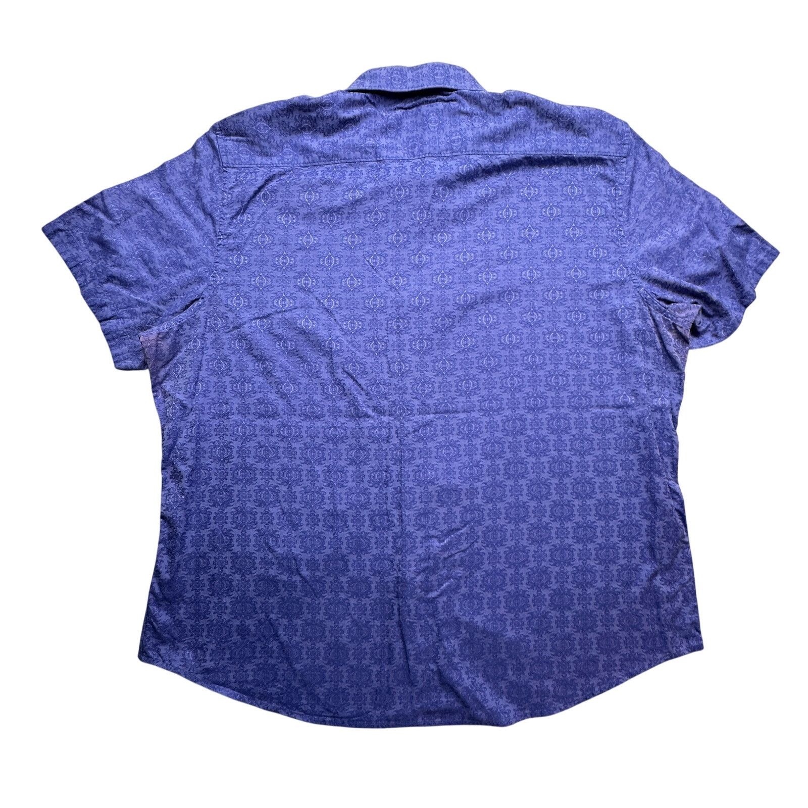 Robert Graham Robert Graham Short Sleeve Blue Button Up Shirt Mens 3XL Size US XXL / EU 58 / 5 - 11 Thumbnail