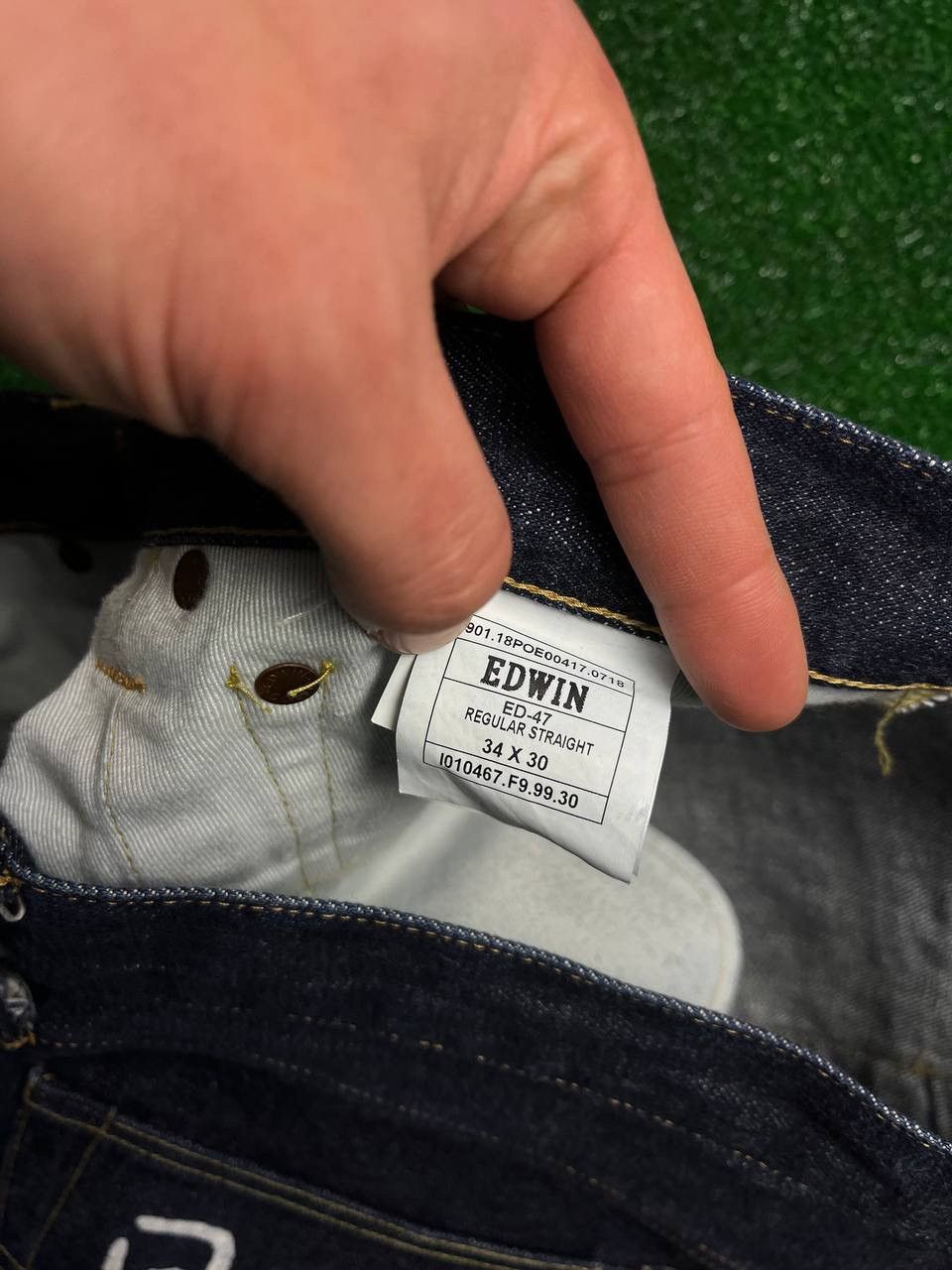 Edwin 🇯🇵Edwin Selvedge Denim Japan Samurai Custom Logo Size US 34 / EU 50 - 6 Thumbnail
