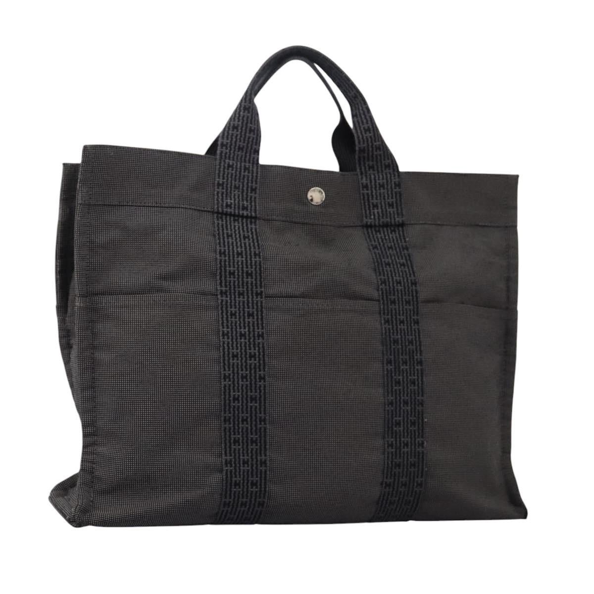 Hermes HERMES Her Line MM Hand Bag Canvas Gray Silver Size ONE SIZE - 1 Thumbnail