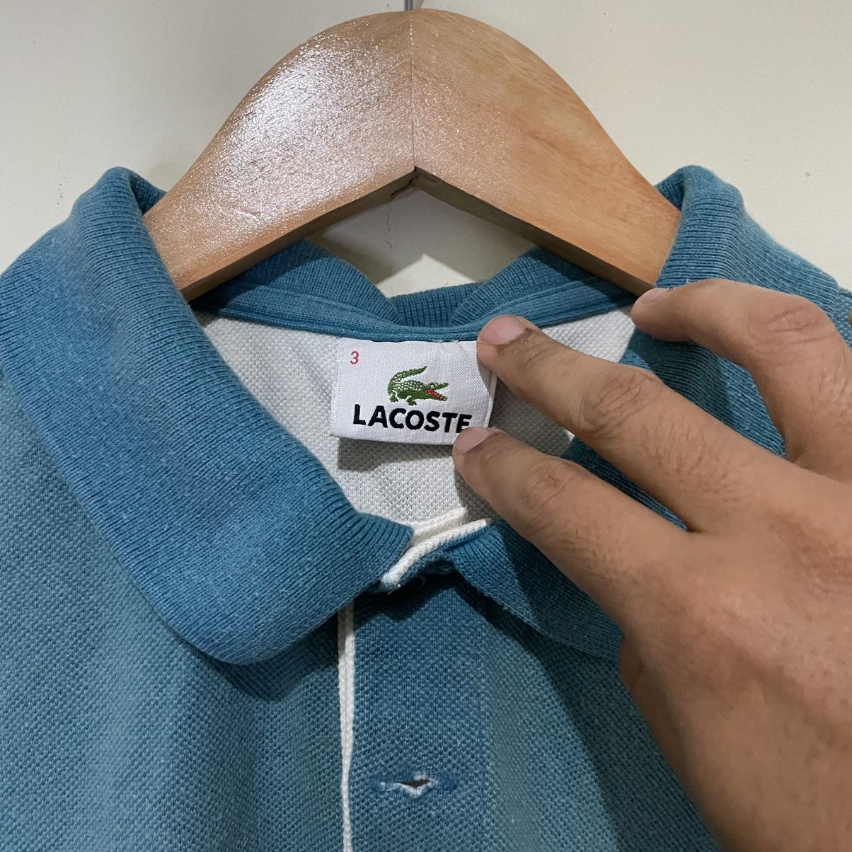 Lacoste Lacoste polo shirt two-tone design in teal and dark blue Size US M / EU 48-50 / 2 - 3 Thumbnail