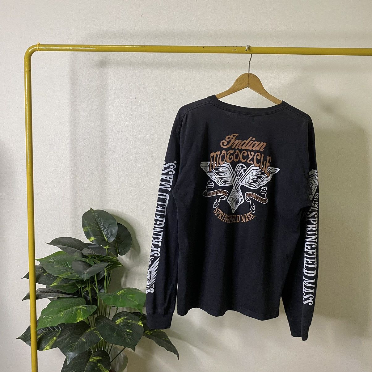Harley Davidson × Indian Motorcycle × Vintage Y2K Indian Motorcycle Springfield Mass Harley Davidson Style Size US L / EU 52-54 / 3 - 1 Thumbnail