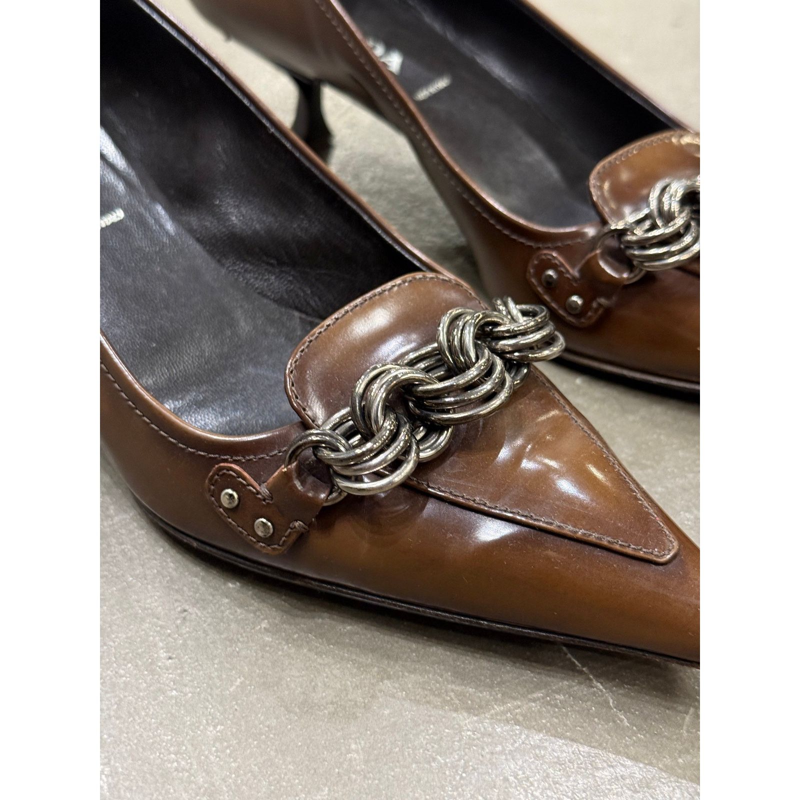 Prada 2000s Prada chain link heels Size US 8.5 / IT 38.5 - 2 Thumbnail