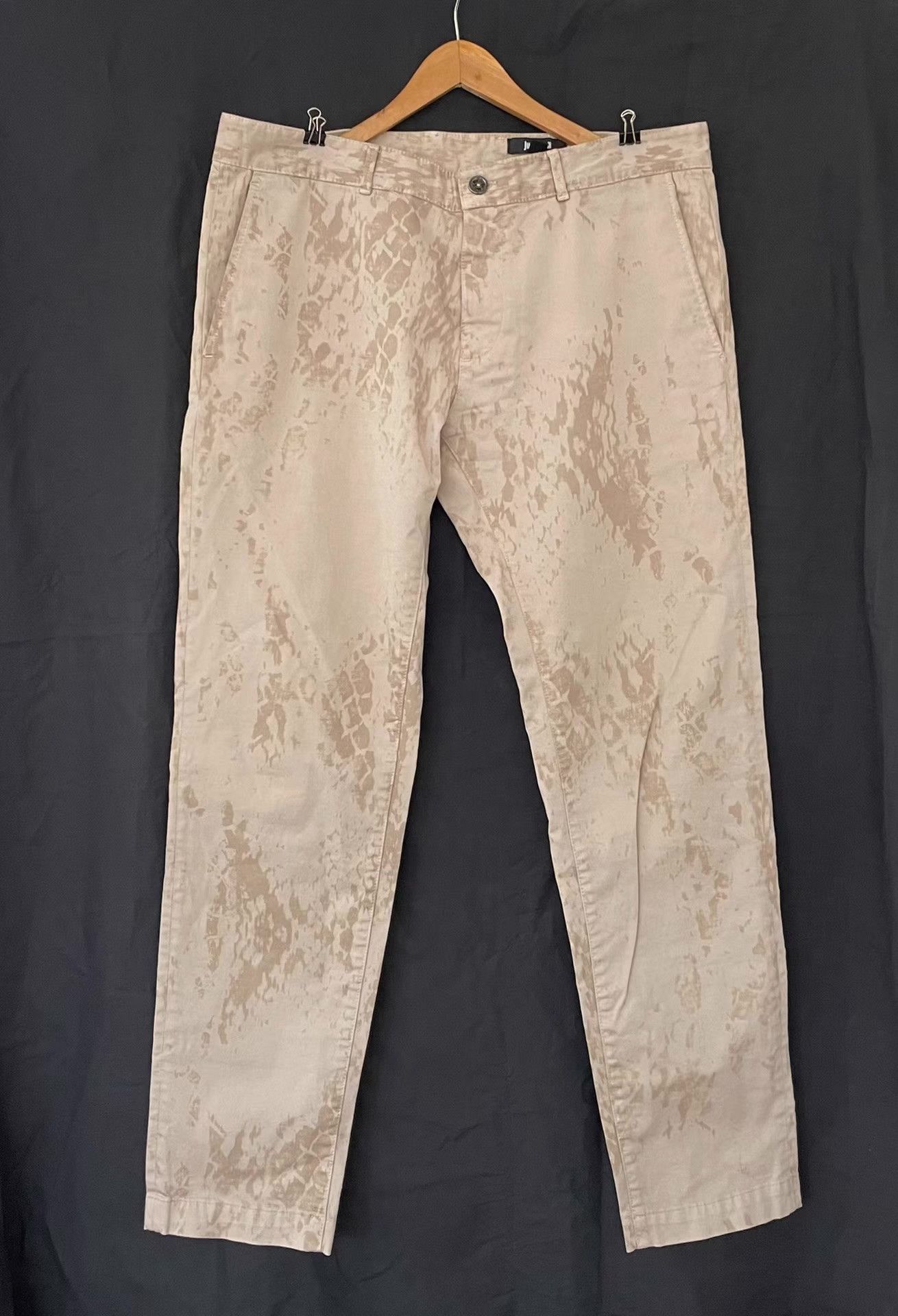 Just Cavalli Just Cavalli Snake Print Men's Khaki Trousers Ｑ21 Size US 36 / EU 52 - 1 Thumbnail
