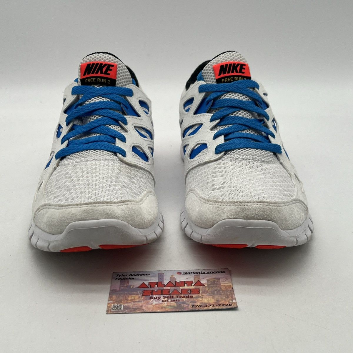Nike Free run 2 white photo blue Size US 12 / EU 45 - 2 Thumbnail
