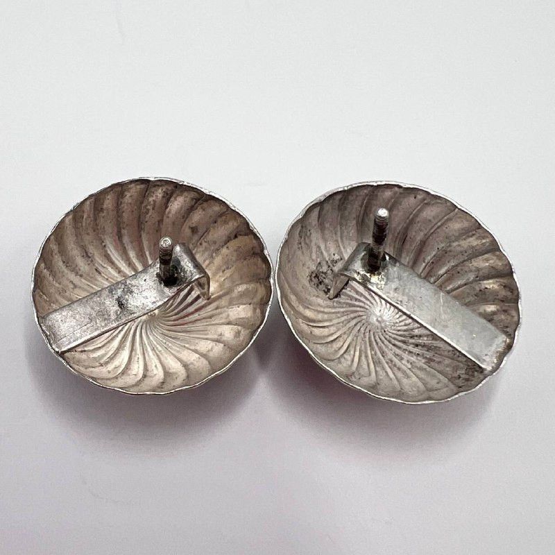 Vintage Vintage USSR Sterling Silver 916 Stud Earrings Spiral Dome Size ONE SIZE - 5 Thumbnail