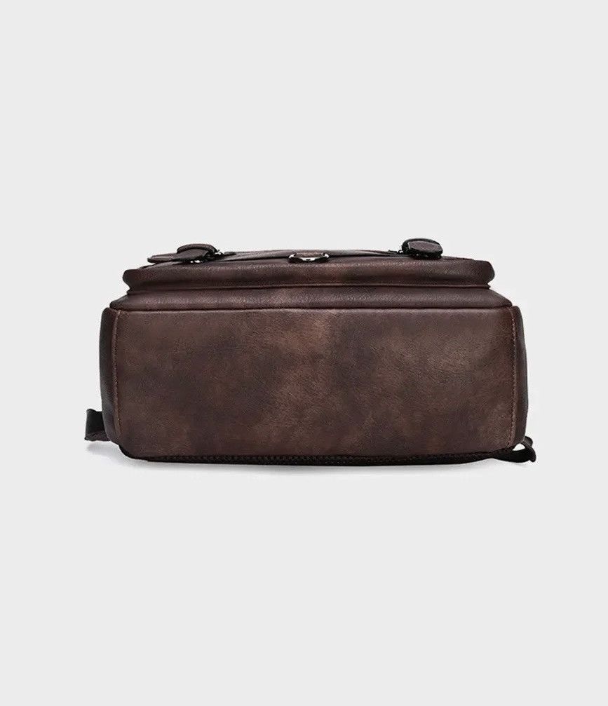 Vintage Capacity PU Leather Large Backpack Bag Size ONE SIZE - 9 Thumbnail