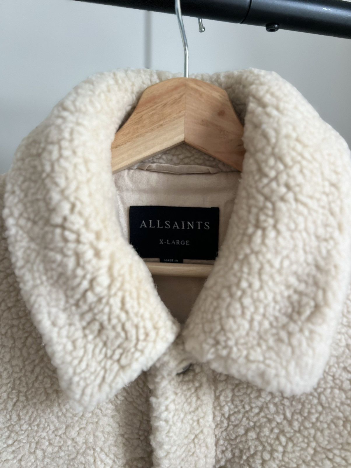 Allsaints AllSaints Bevin Sherpa Jacket – Cream/Beige – Size XL Size US XL / EU 56 / 4 - 4 Thumbnail