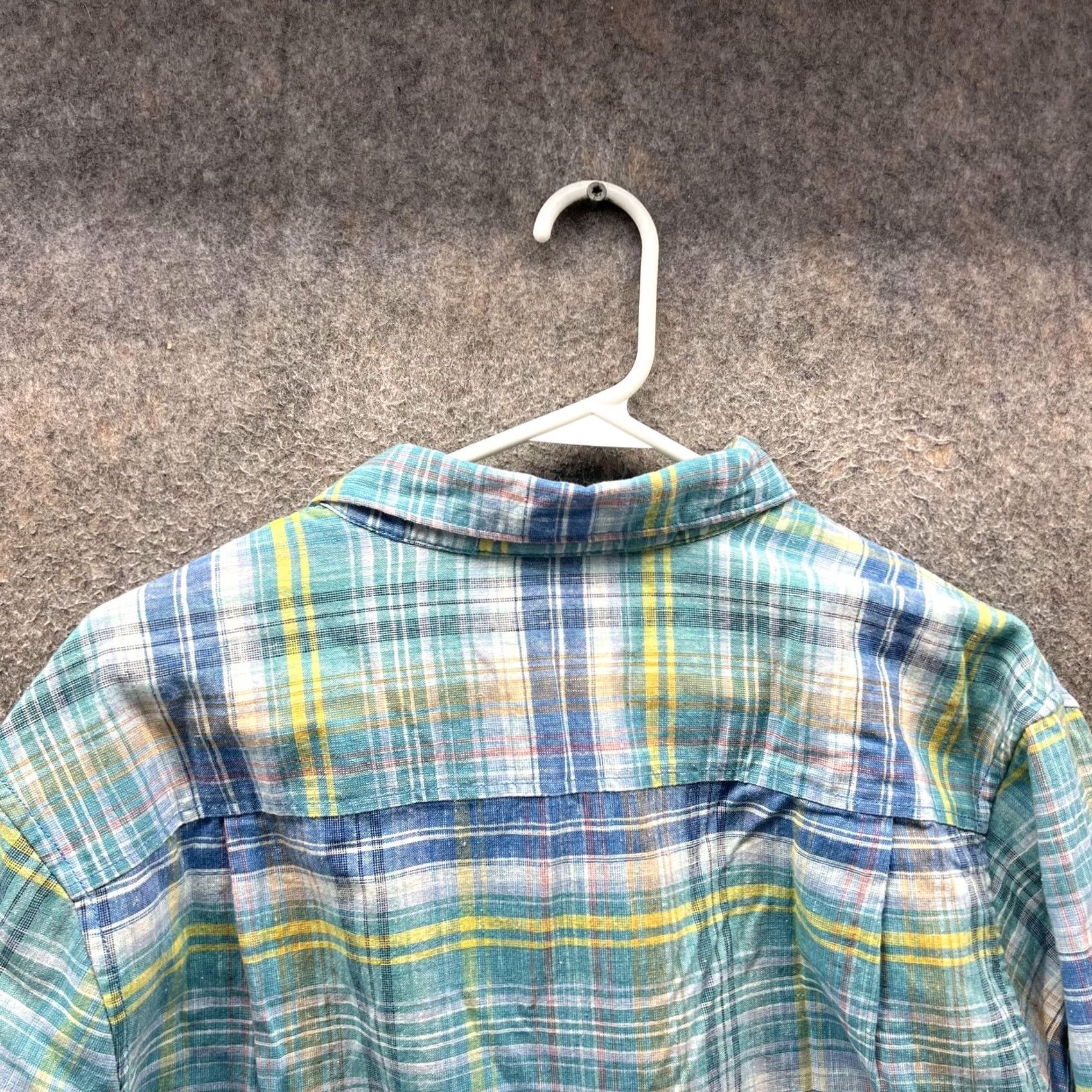 Tommy Bahama Tommy Bahama Shirt Mens Medium Blue Green Plaid Linen Blend Long Sleeve Size US M / EU 48-50 / 2 - 3 Thumbnail