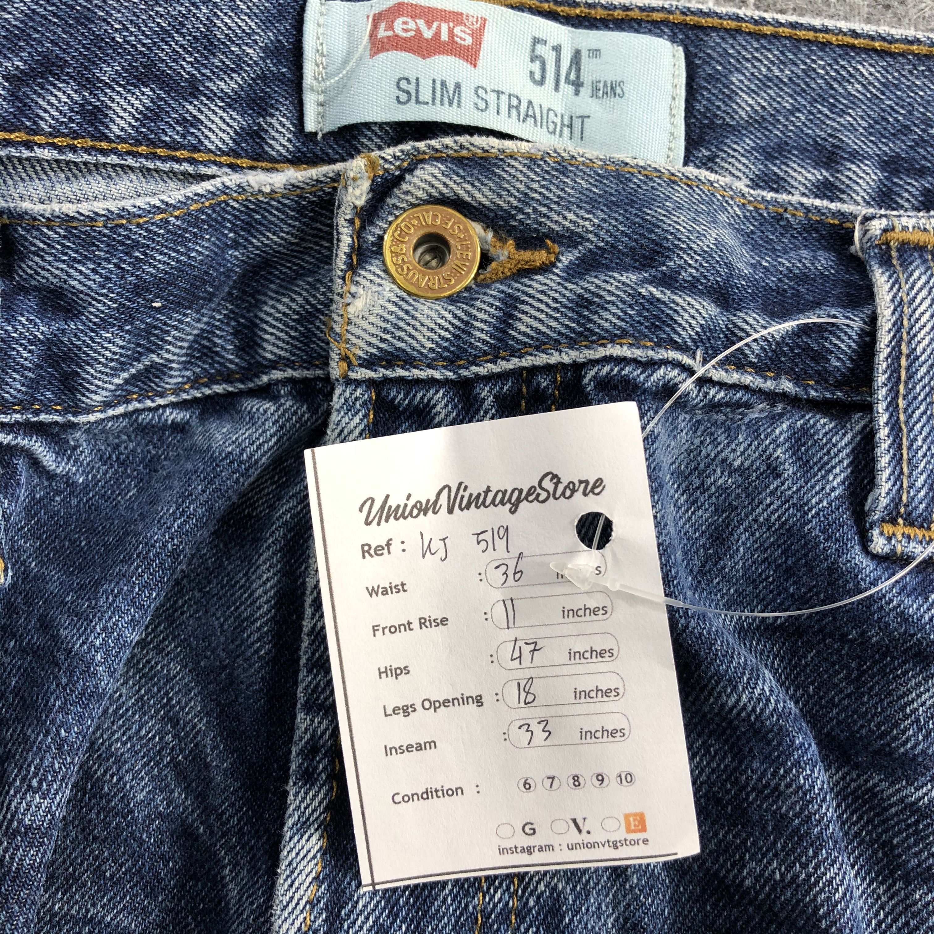 Levi's Vintage Levis 514 Jeans Blue Distressed Hem KJ519 Size US 36 / EU 52 - 13 Thumbnail