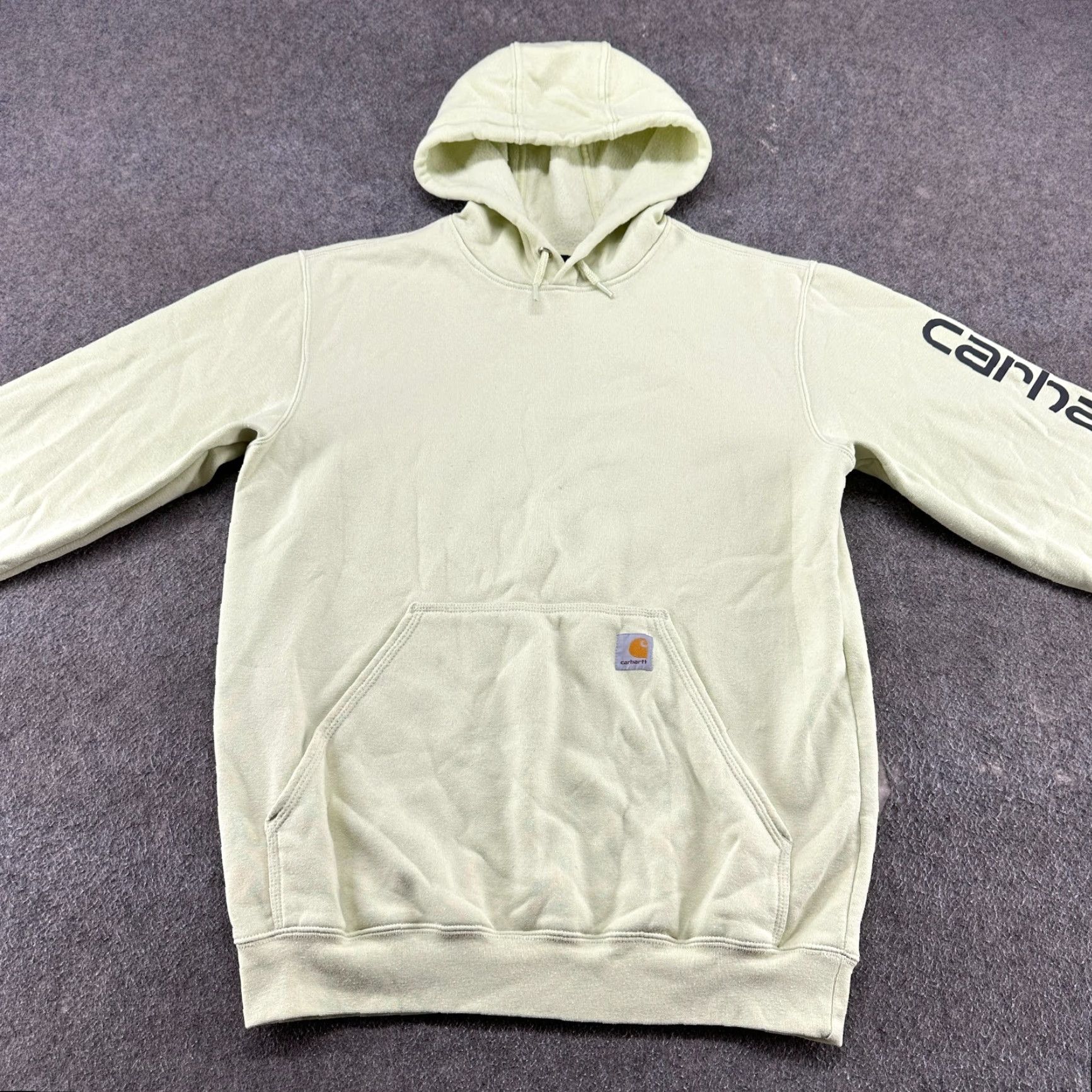 Carhartt Carhartt Hoodie Mens M Green Hoodie Pullover Drawstring Cotton Midweight Logo Fleece Regular Men Size US M / EU 48-50 / 2 - 2 Thumbnail