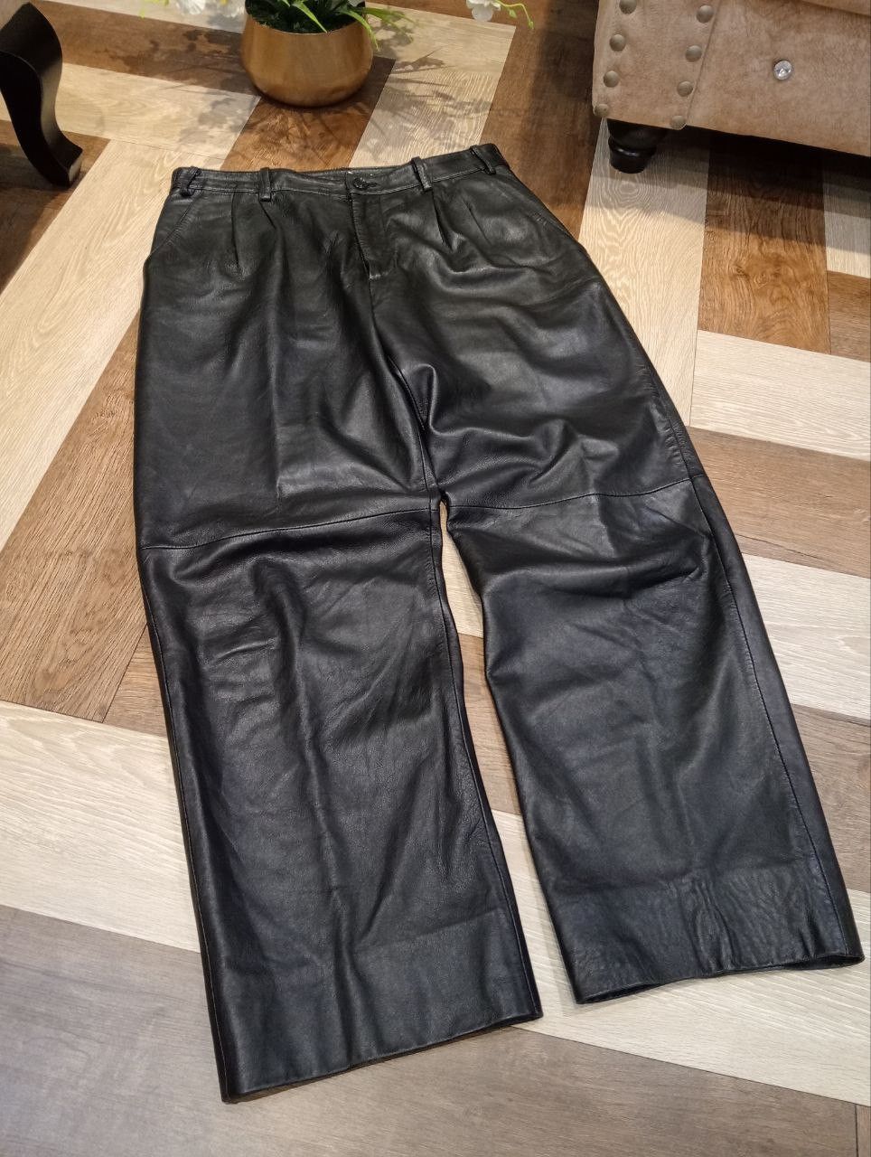 Japanese Brand VINTAGE JAPANESE SHEEPSKIN LEATHER BAGGY PANTS Size US 33 - 3 Thumbnail
